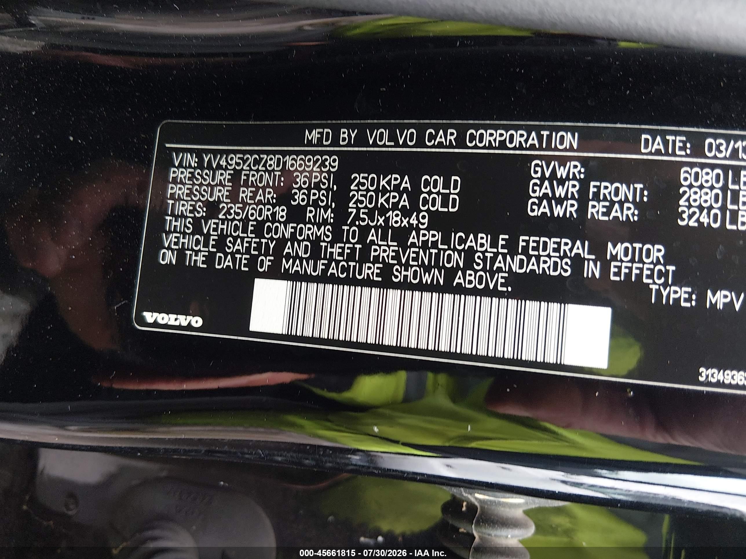 2013 Volvo Xc90 3.2 Premier Plus Черный vin: YV4952CZ8D1669239