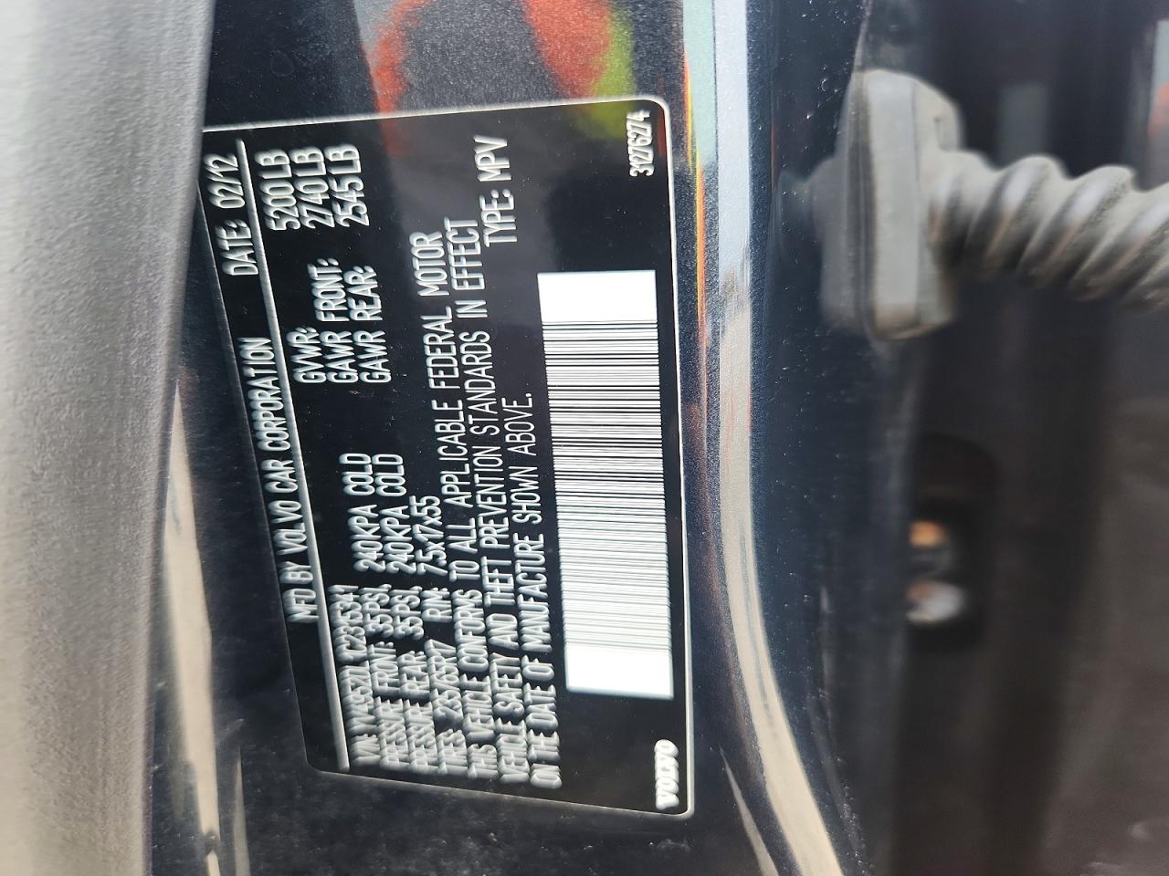 2012 Volvo Xc60 3.2 Угольный vin: YV4952DL1C2315341