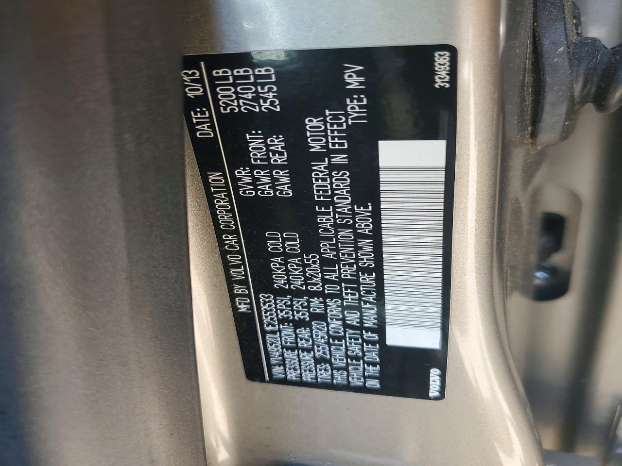 2014 Volvo Xc60 3.2 Silver vin: YV4952DL1E2553533