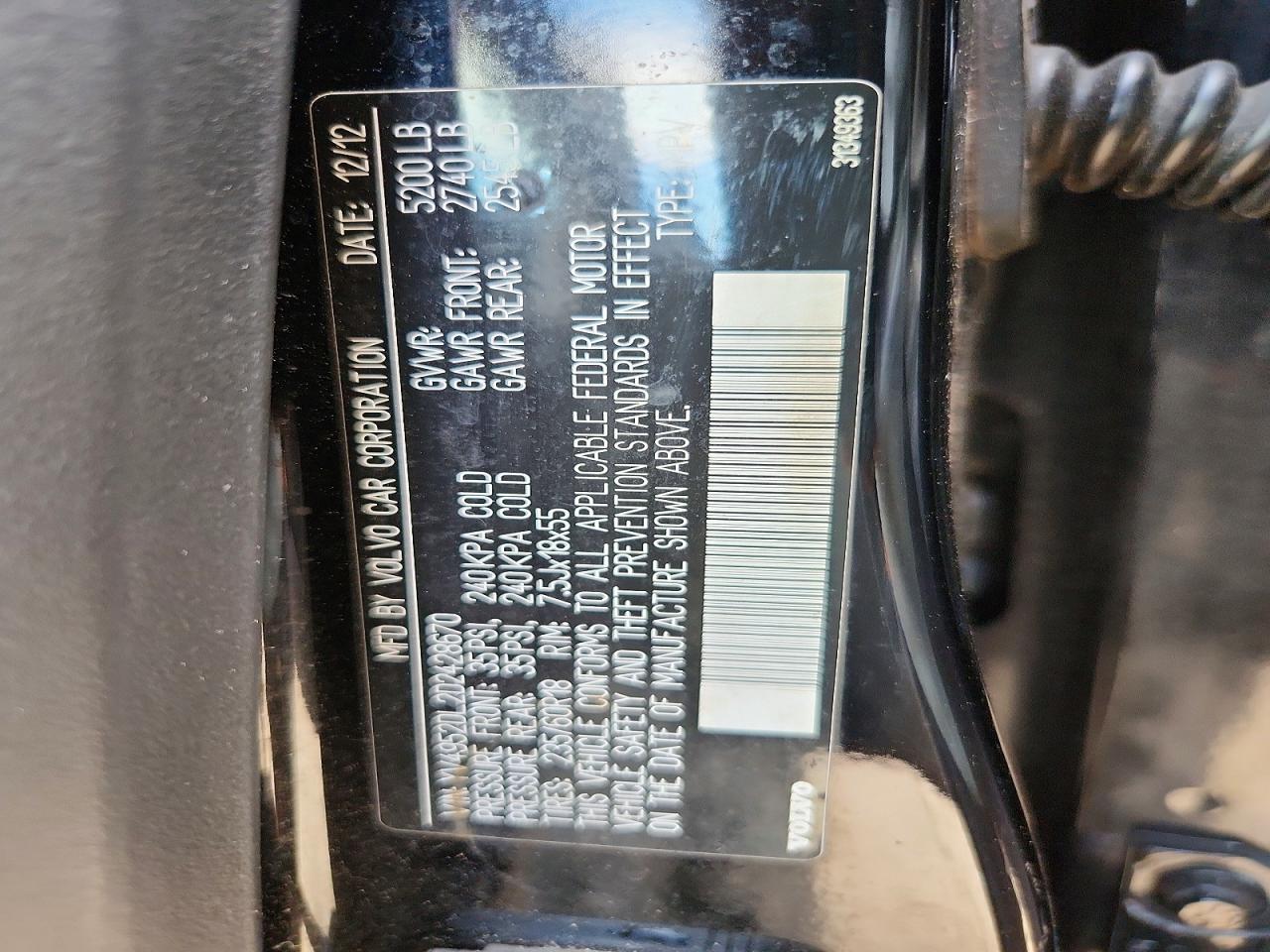 2013 Volvo Xc60 3.2 Black vin: YV4952DL2D2428670