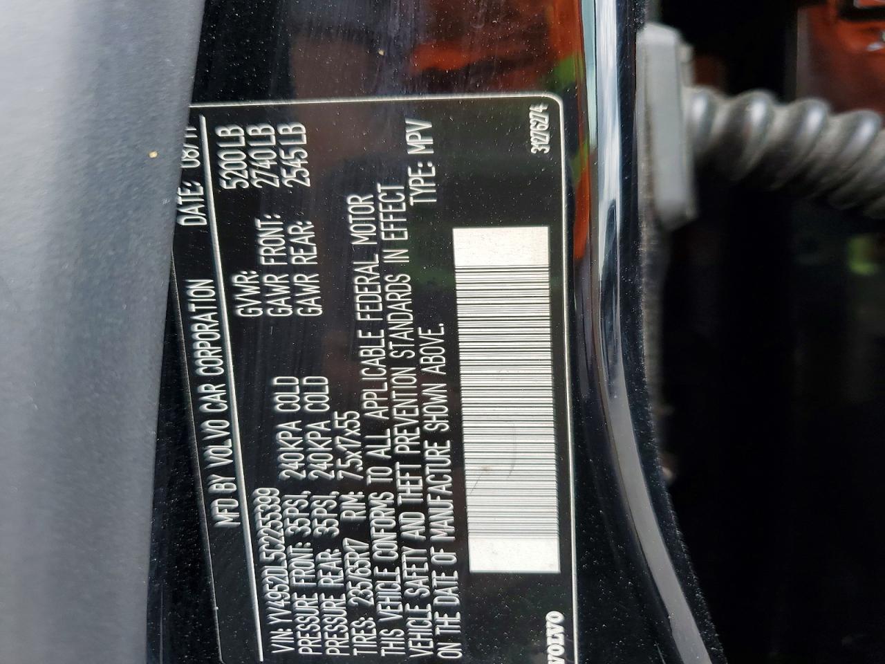 2012 Volvo Xc60 3.2 Black vin: YV4952DL5C2255399