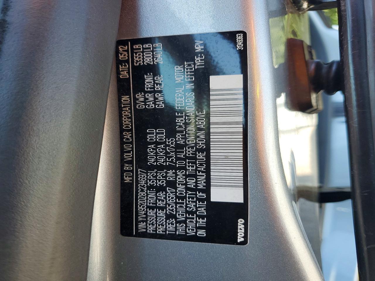 2012 Volvo Xc60 3.2 Silver vin: YV4952DZ8C2346977