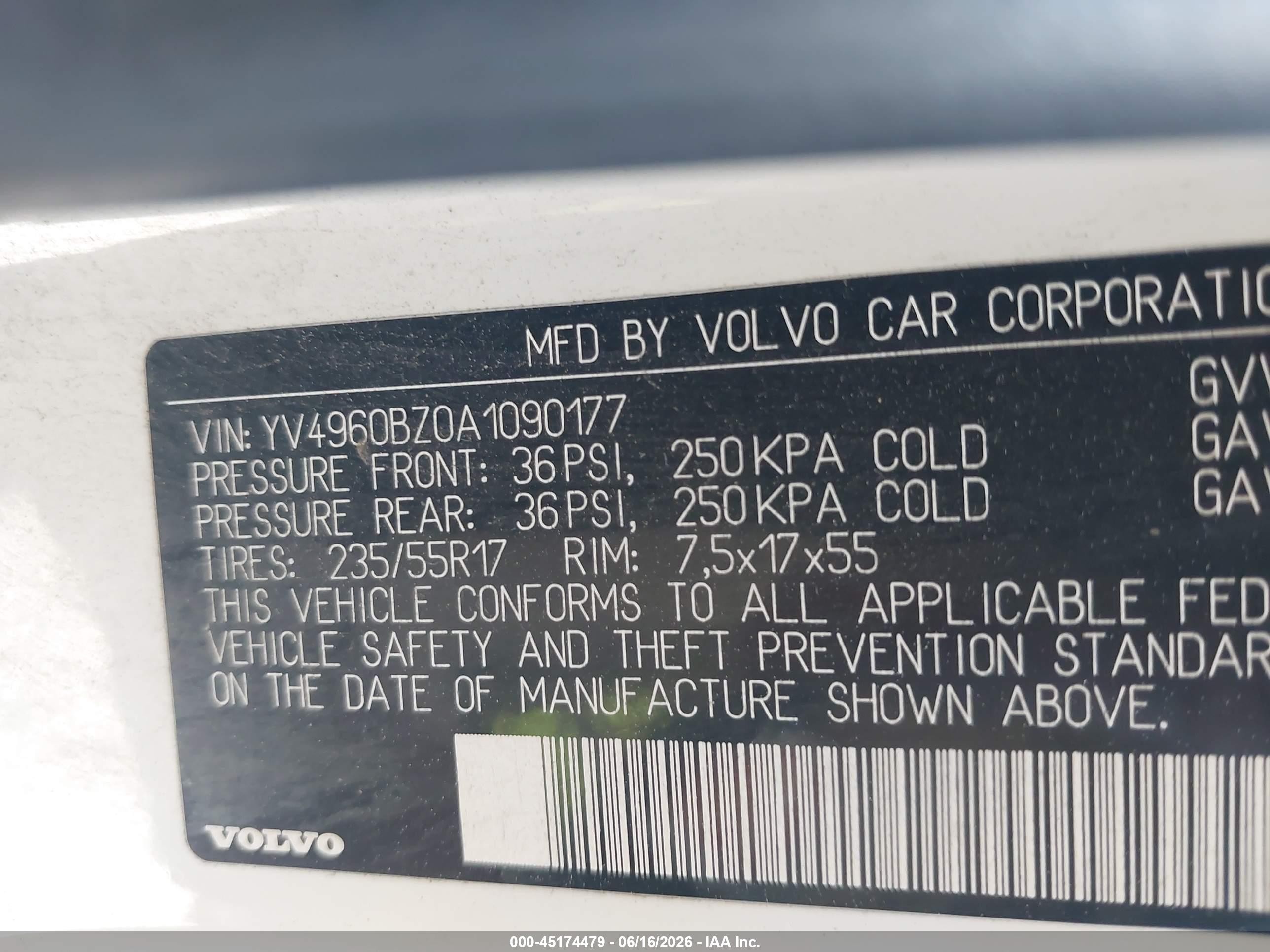 2010 Volvo Xc70 3.2 White vin: YV4960BZ0A1090177