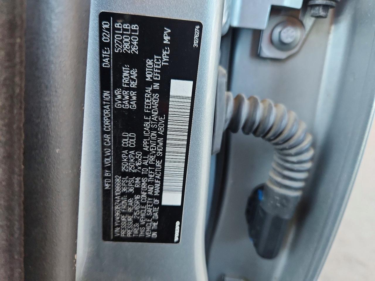2010 Volvo Xc70 3.2 Silver vin: YV4960BZ4A1086682