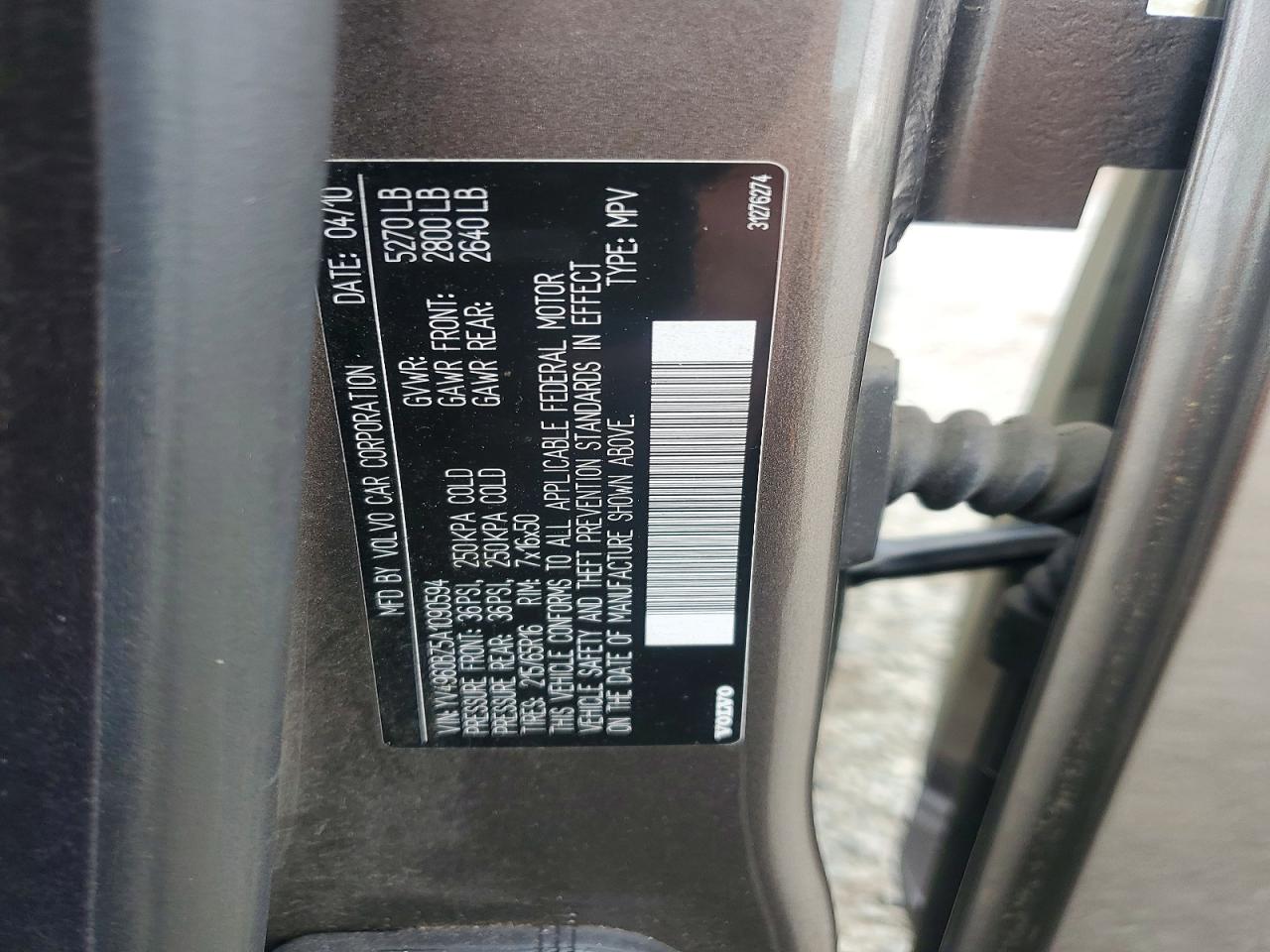 2010 Volvo Xc70 3.2 Gray vin: YV4960BZ5A1090594
