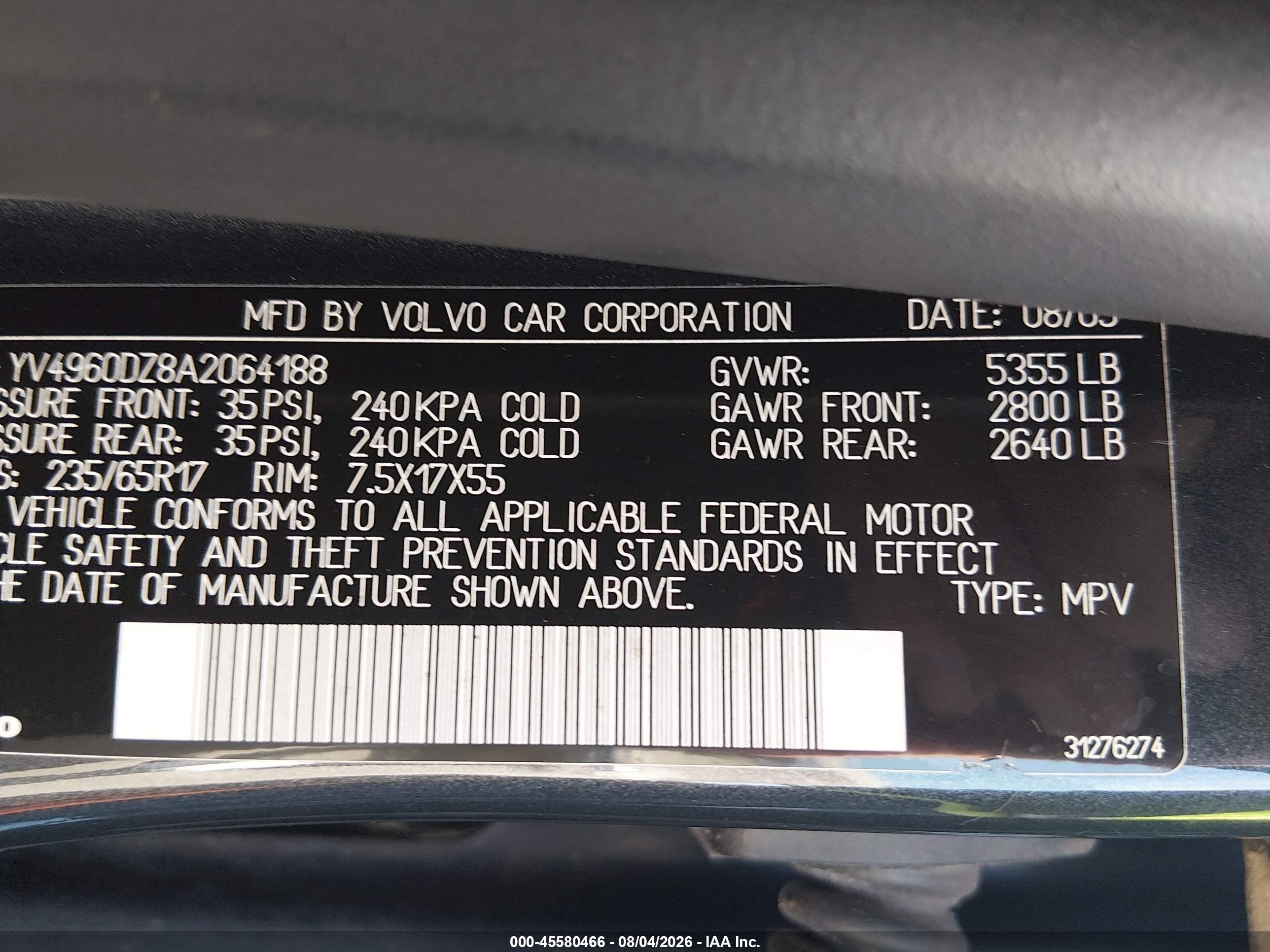 2010 Volvo Xc60 3.2 Gray vin: YV4960DZ8A2064188