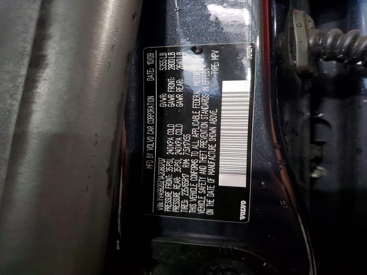 2010 Volvo Xc60 3.2 Charcoal vin: YV4982DZ1A2080707