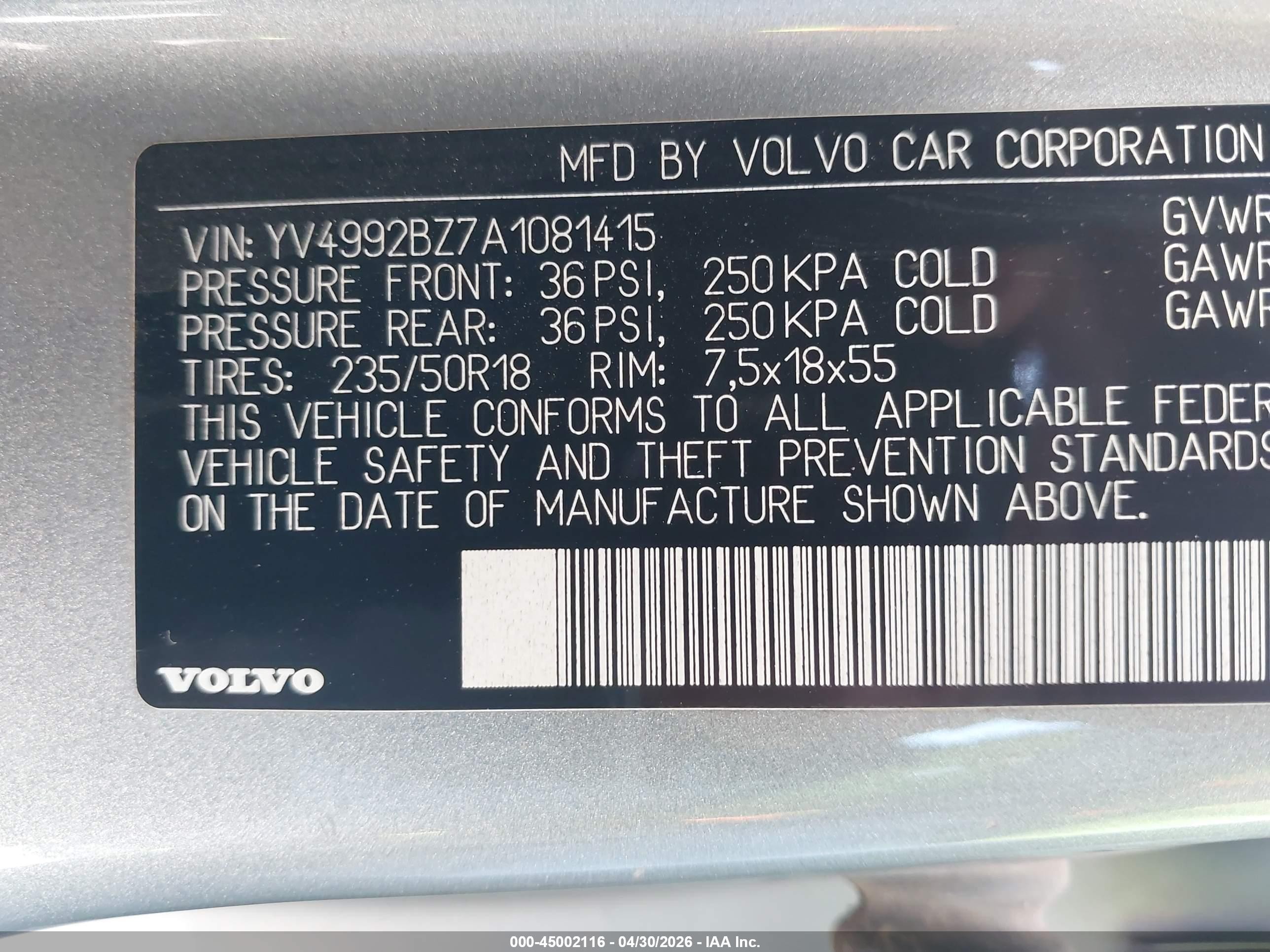 2010 Volvo Xc70 T6 Silver vin: YV4992BZ7A1081415
