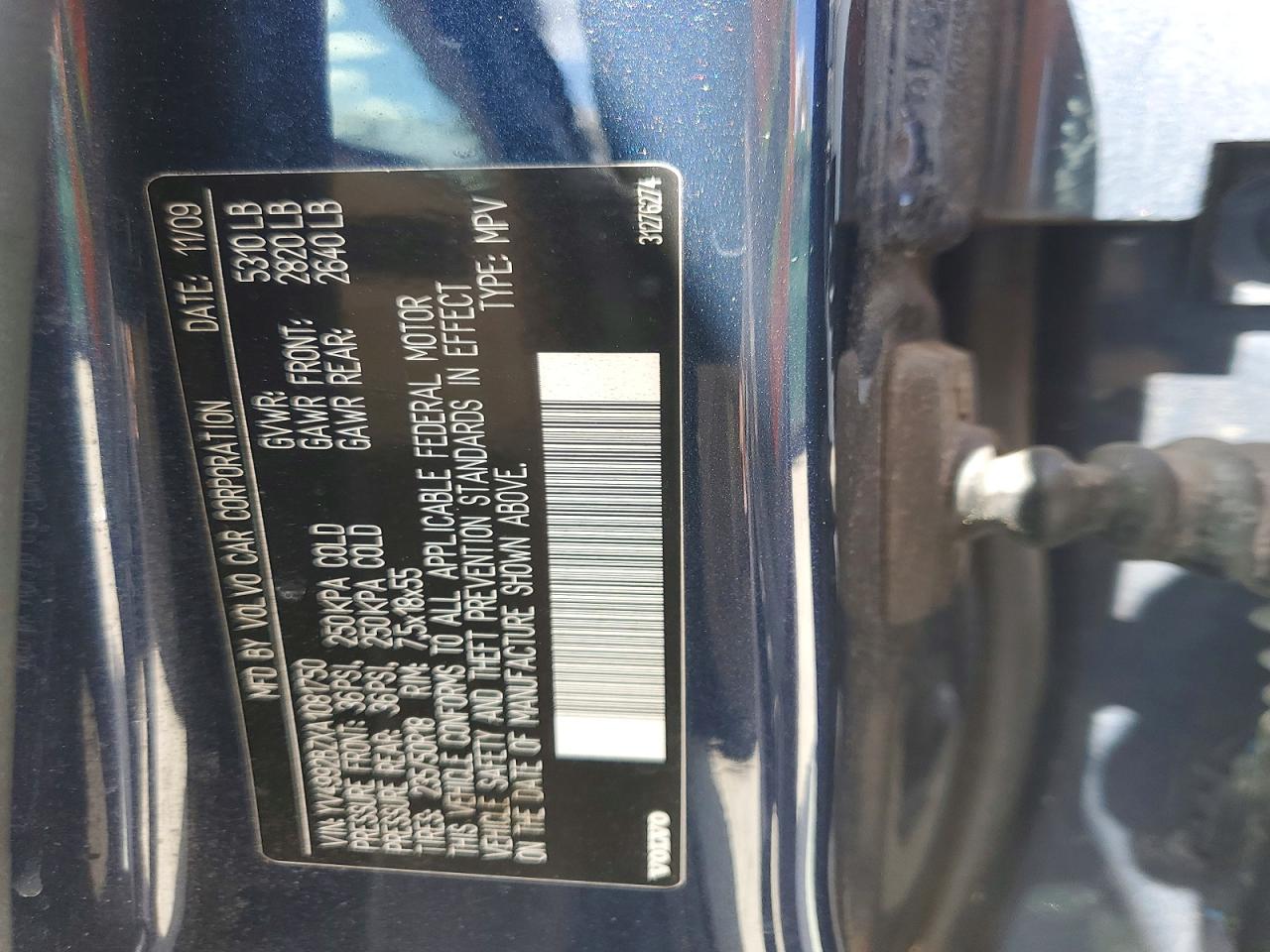 2010 Volvo Xc70 T6 Blue vin: YV4992BZXA1081750