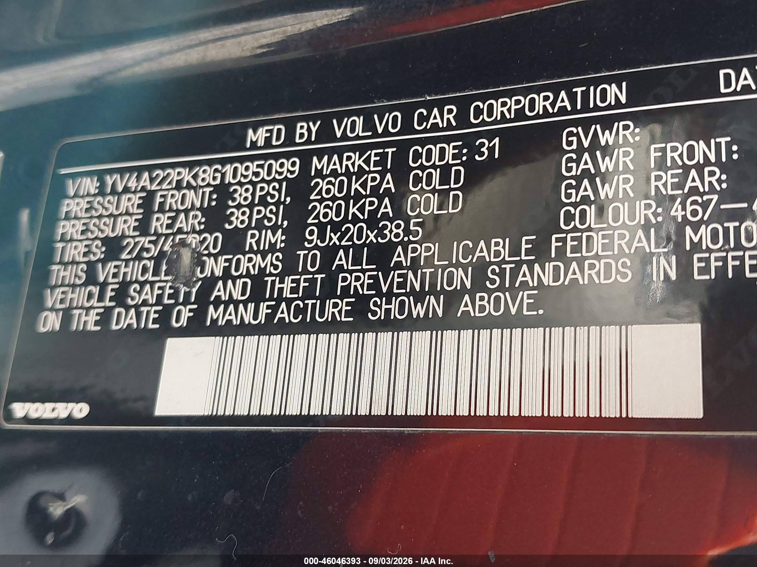 2016 Volvo Xc90 T6 Momentum Navy vin: YV4A22PK8G1095099