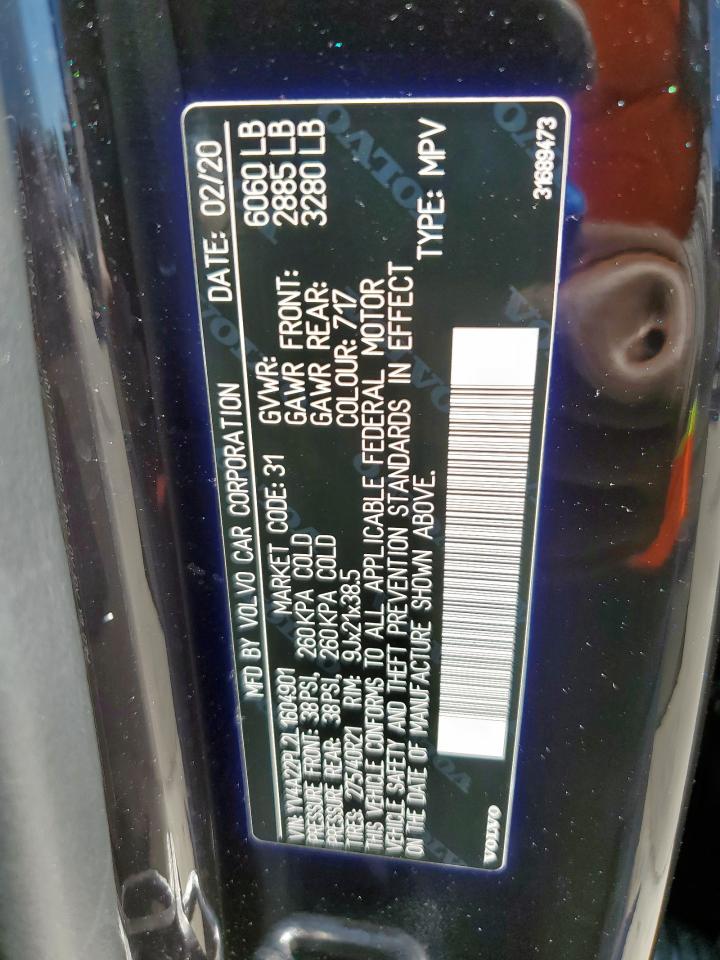 2020 Volvo Xc90 T6 Inscription Black vin: YV4A22PL2L1604901