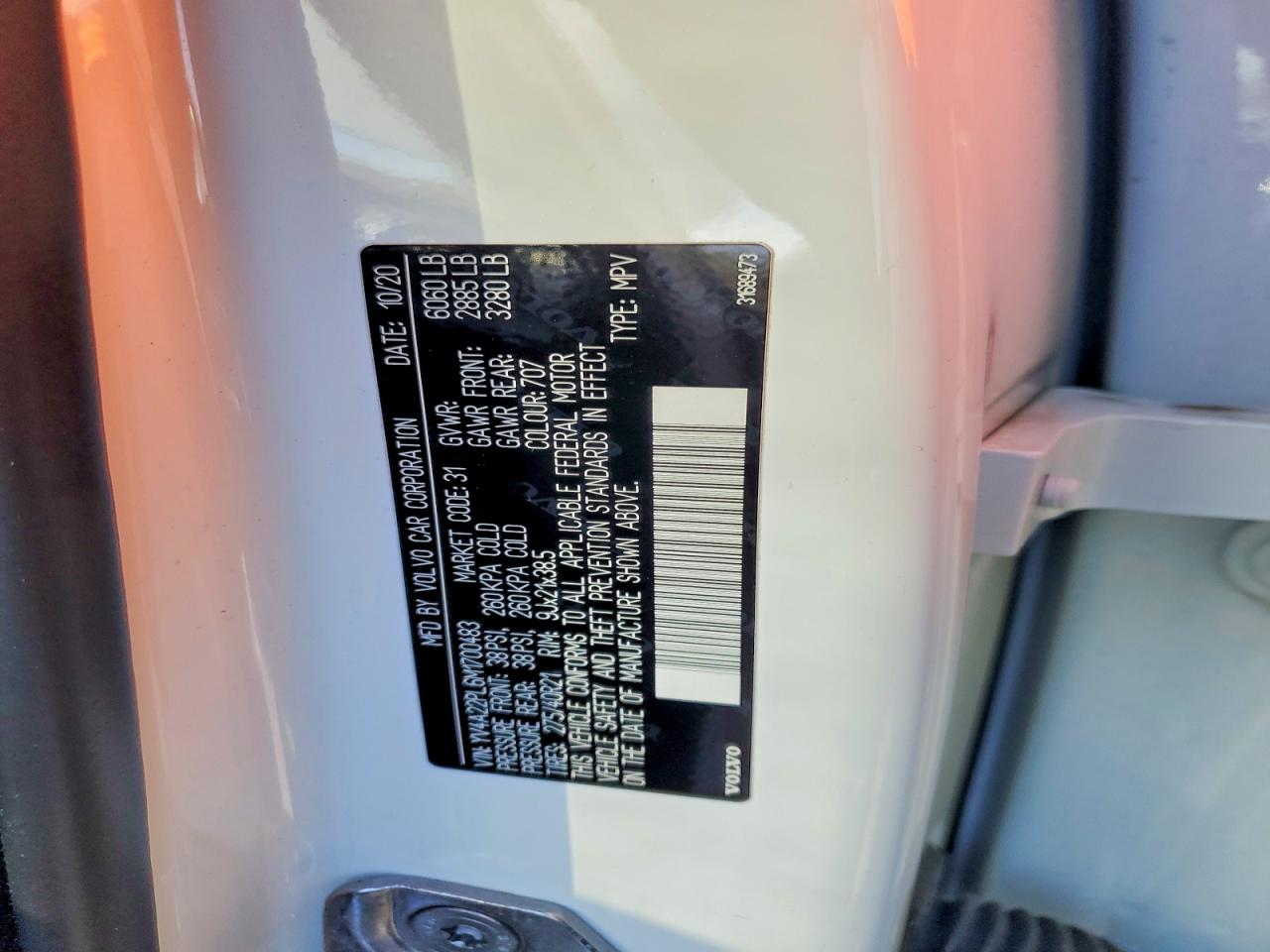 2021 Volvo Xc90 T6 Inscription White vin: YV4A22PL6M1700483