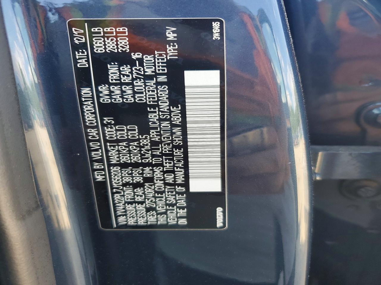 2018 Volvo Xc90 T6 Blue vin: YV4A22PL7J1356206
