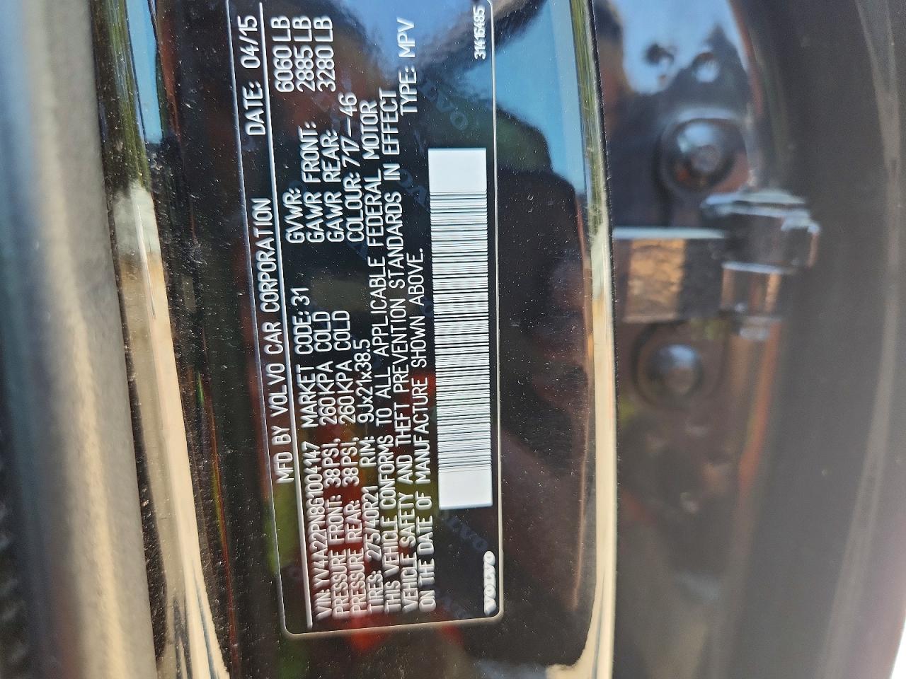2016 Volvo Xc90 T6 Black vin: YV4A22PN8G1004147