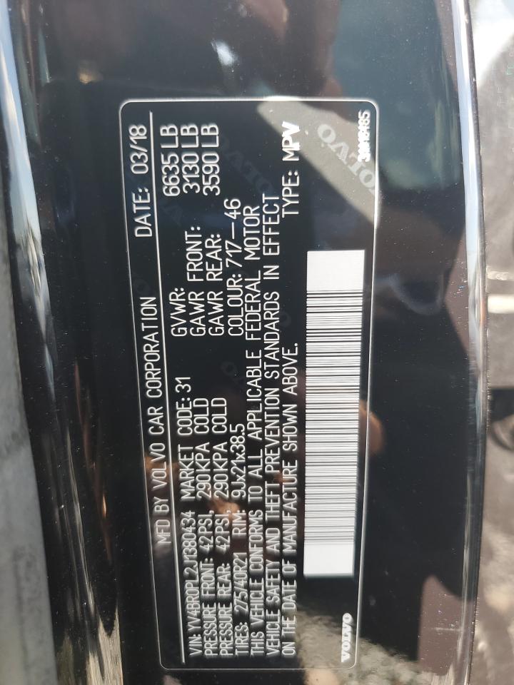 2018 Volvo Xc90 T8 Black vin: YV4BR0PL2J1380434