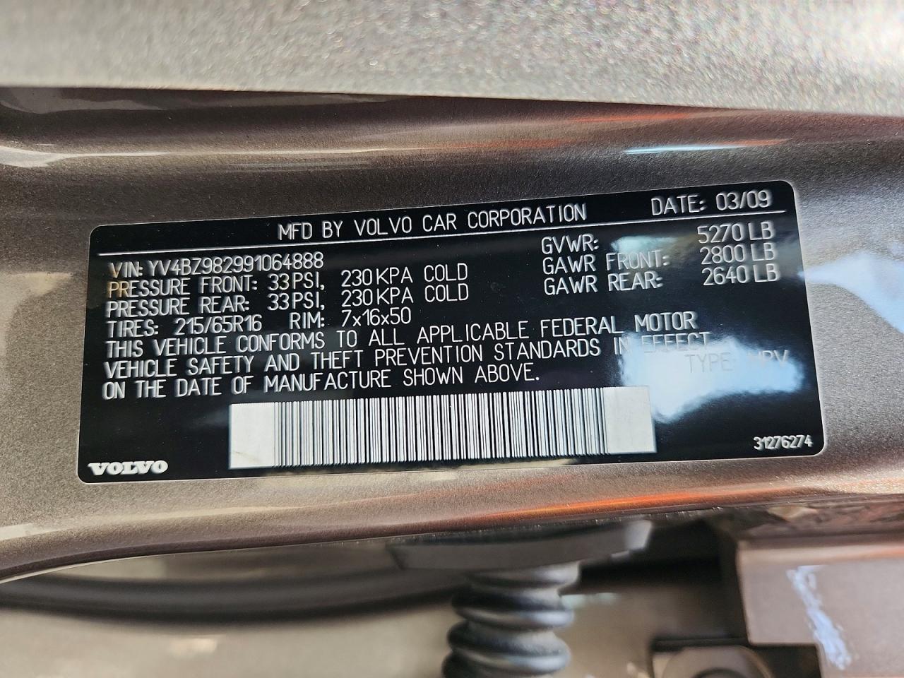 2009 Volvo Xc70 3.2 Brown vin: YV4BZ982991064888
