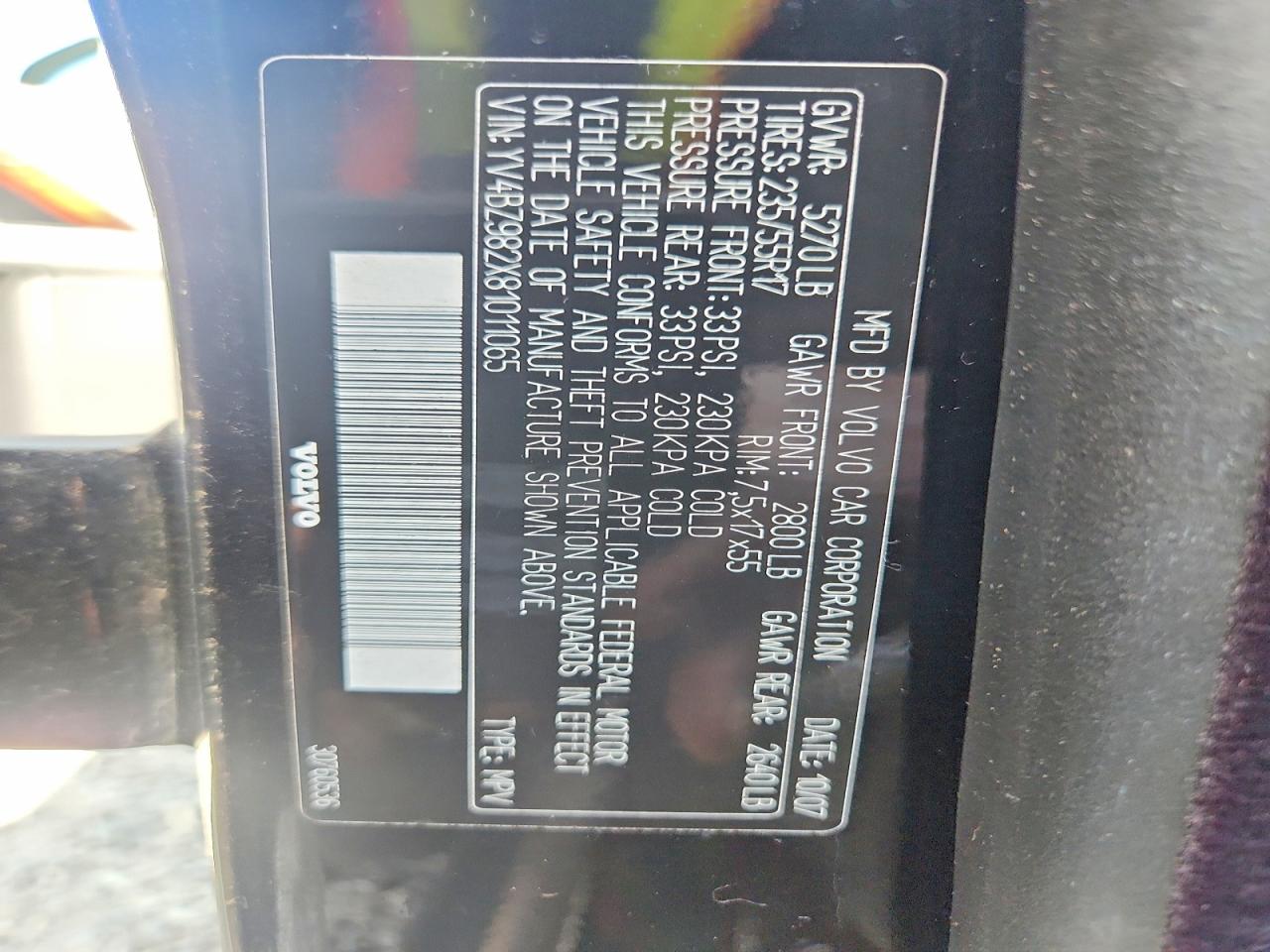 2008 Volvo Xc70 Черный vin: YV4BZ982X81011065