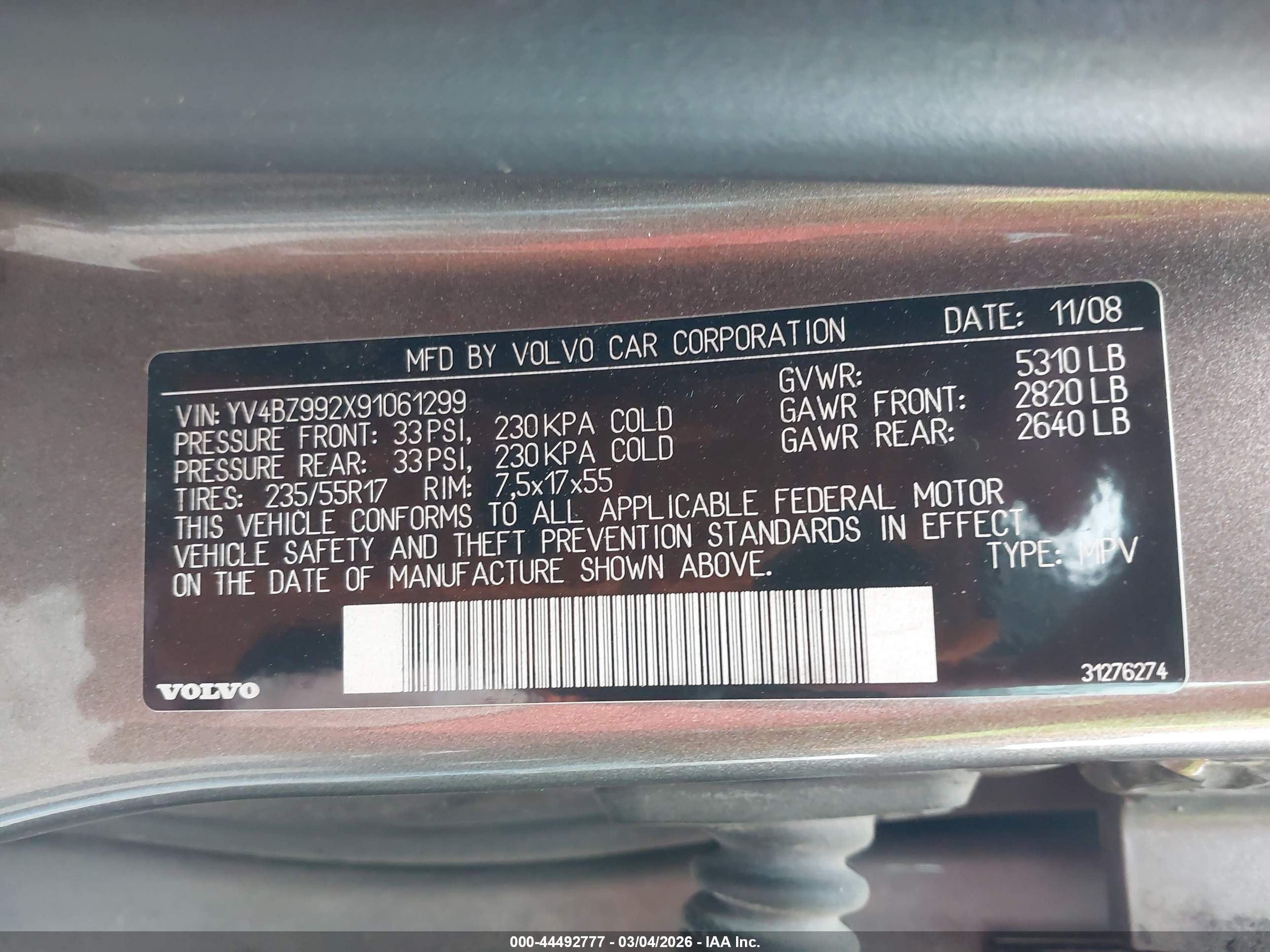 2009 Volvo Xc70 T6 Коричневый vin: YV4BZ992X91061299