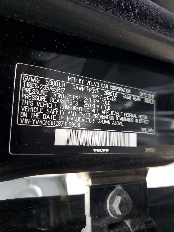 2007 Volvo Xc90 3.2 Black vin: YV4CM982871389998