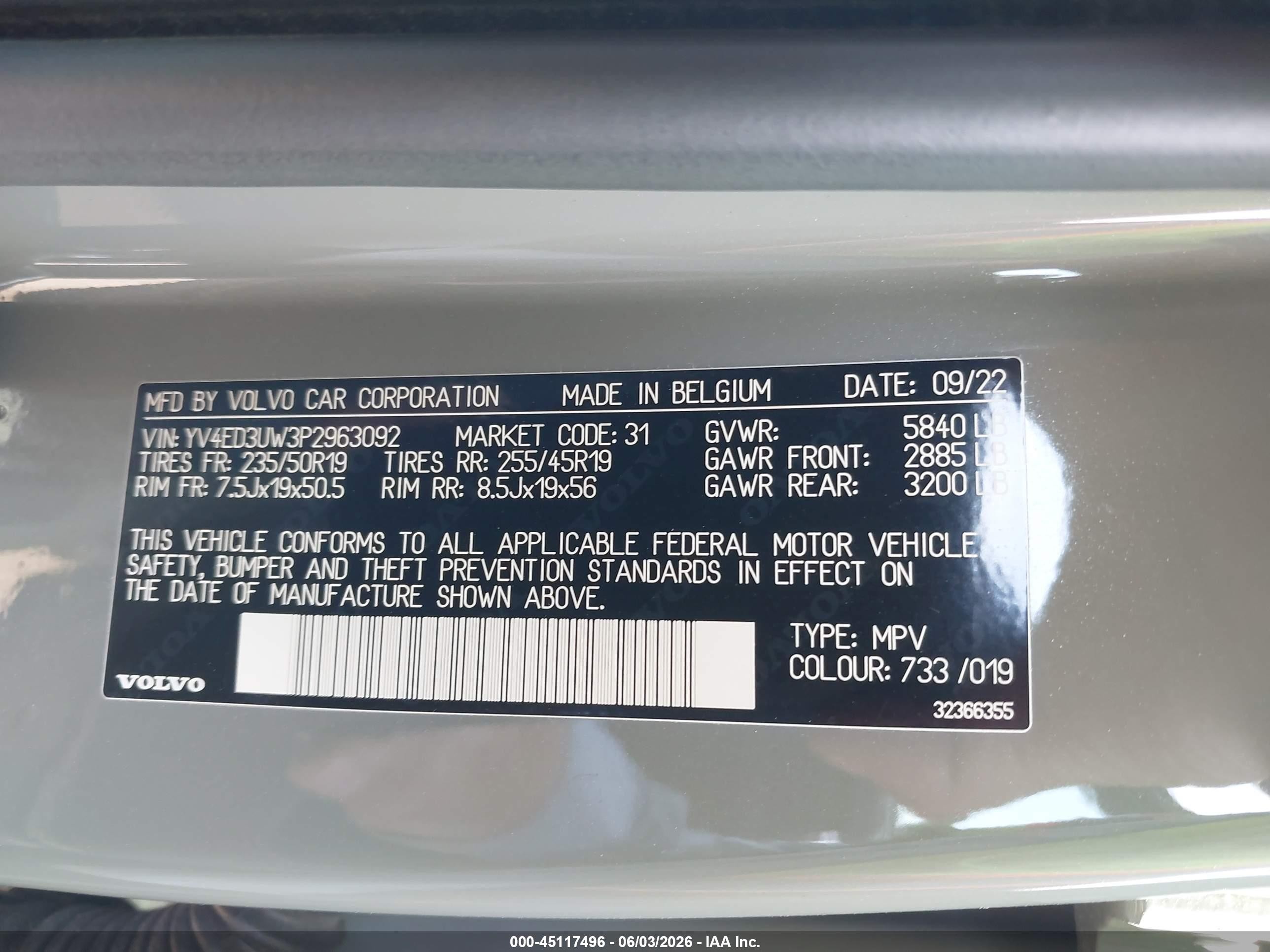 2023 Volvo Xc40 Recharge Pure Electric Twin Plus Green vin: YV4ED3UW3P2963092