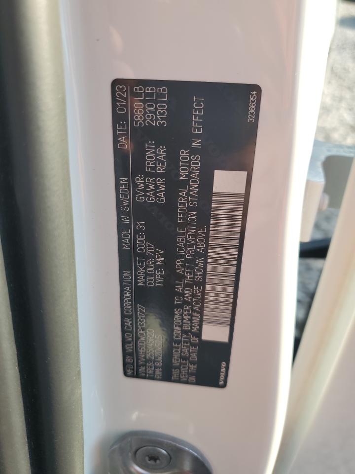 2023 Volvo Xc60 Plus White vin: YV4H60DW0P1331727