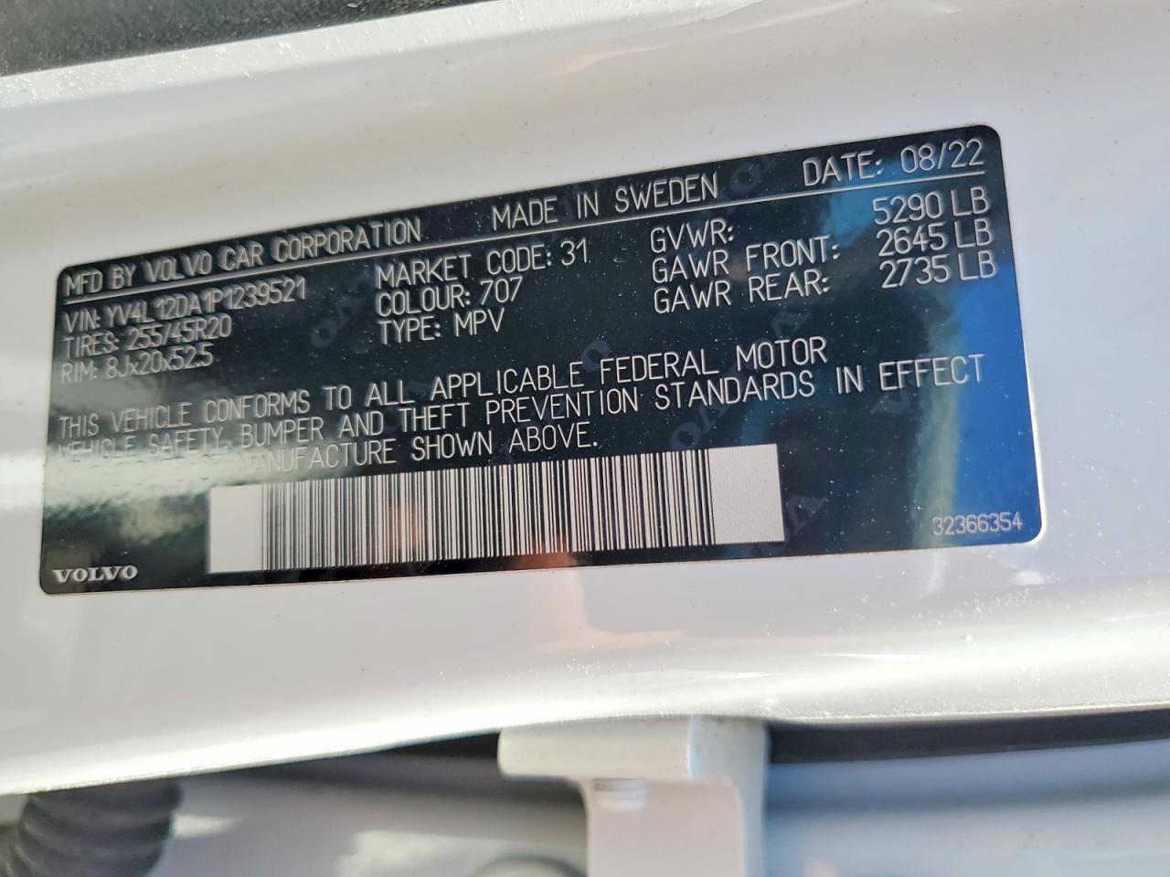 2023 Volvo Xc60 Ultimate White vin: YV4L12DA1P1239521