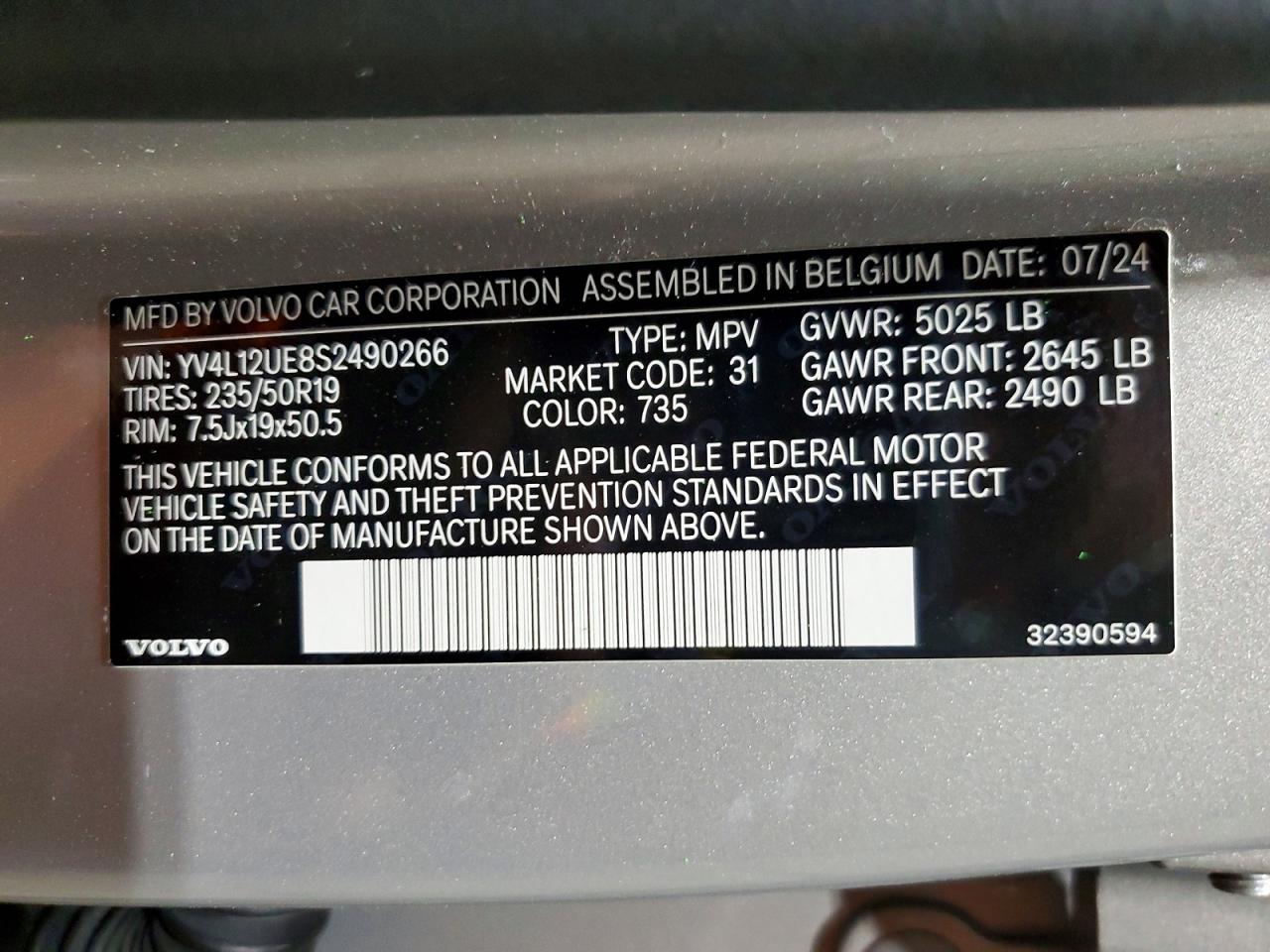 2025 Volvo Xc40 Plus Silver vin: YV4L12UE8S2490266