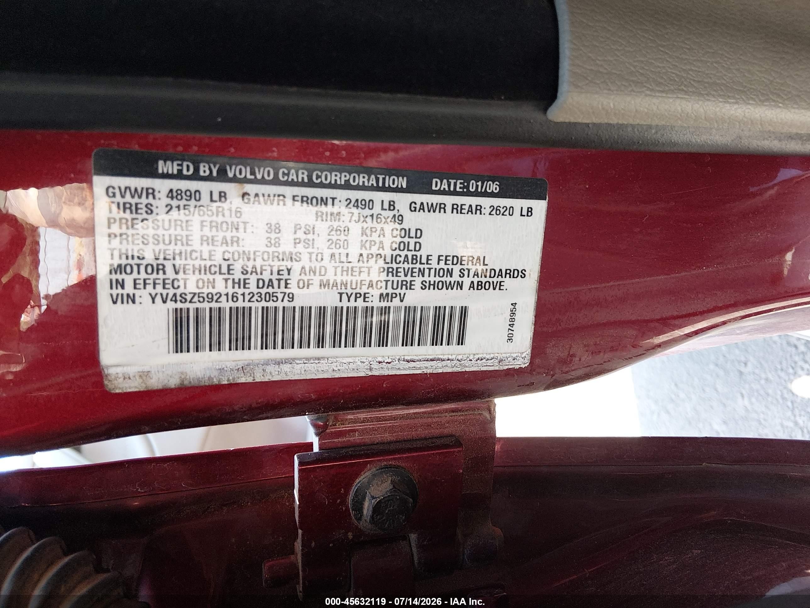 2006 Volvo Xc70 2.5t/volvo Ocean Race Edition Maroon vin: YV4SZ592161230579