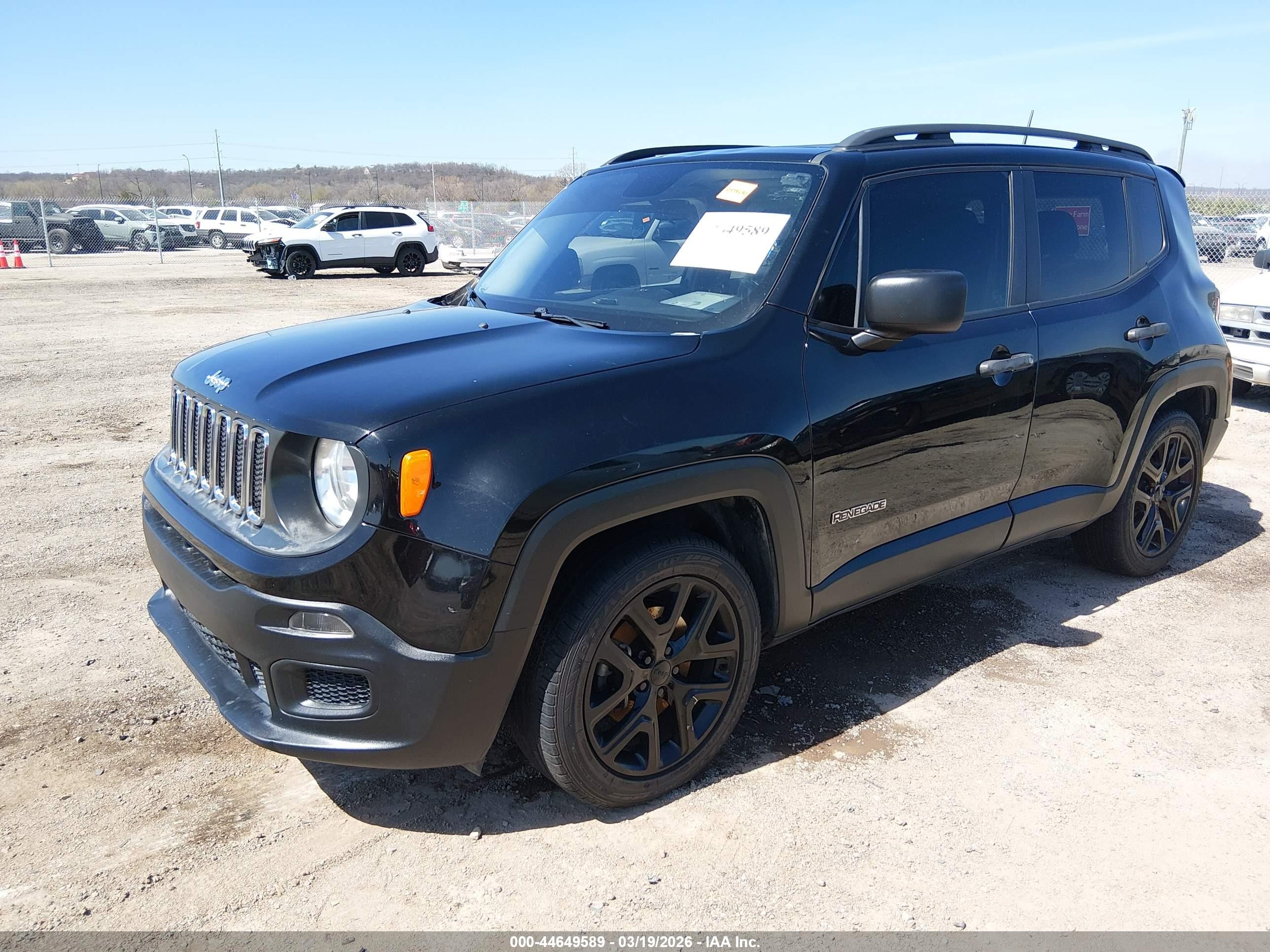 2017 Jeep Renegade Sport Fwd Черный vin: ZACCJAAB3HPE62011