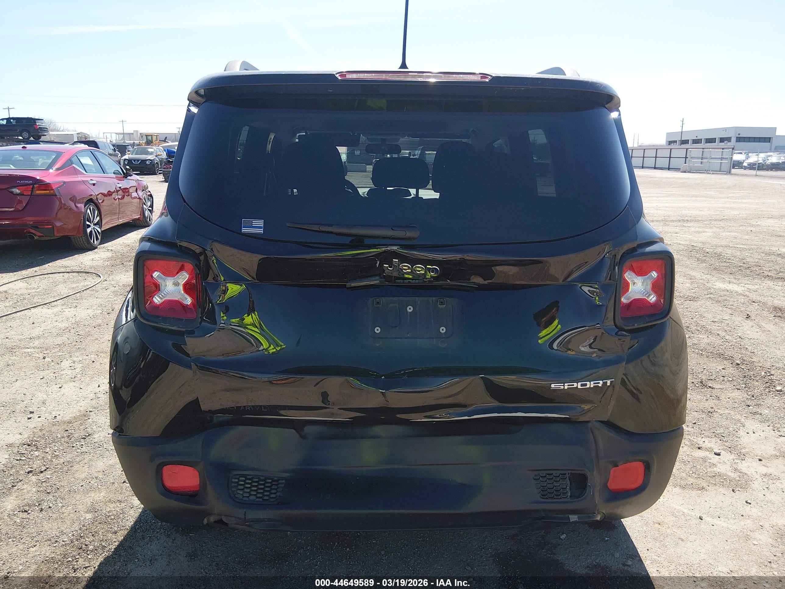 2017 Jeep Renegade Sport Fwd Черный vin: ZACCJAAB3HPE62011