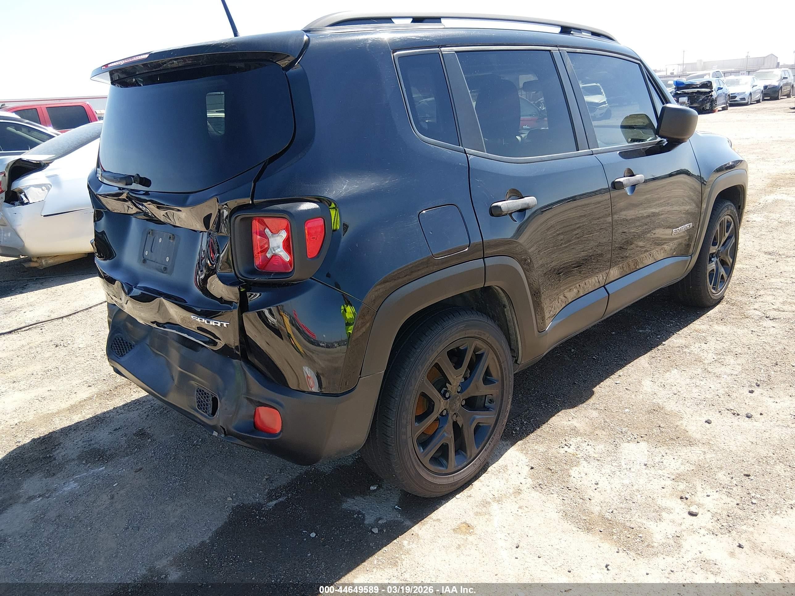 2017 Jeep Renegade Sport Fwd Черный vin: ZACCJAAB3HPE62011