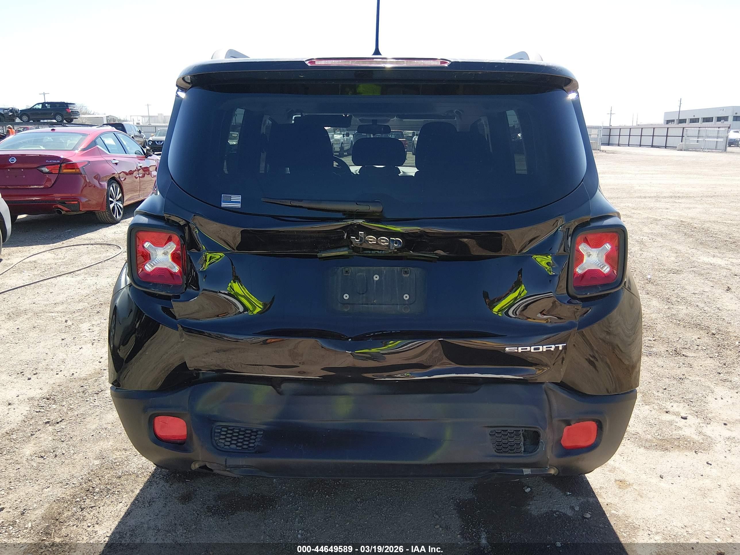 2017 Jeep Renegade Sport Fwd Черный vin: ZACCJAAB3HPE62011