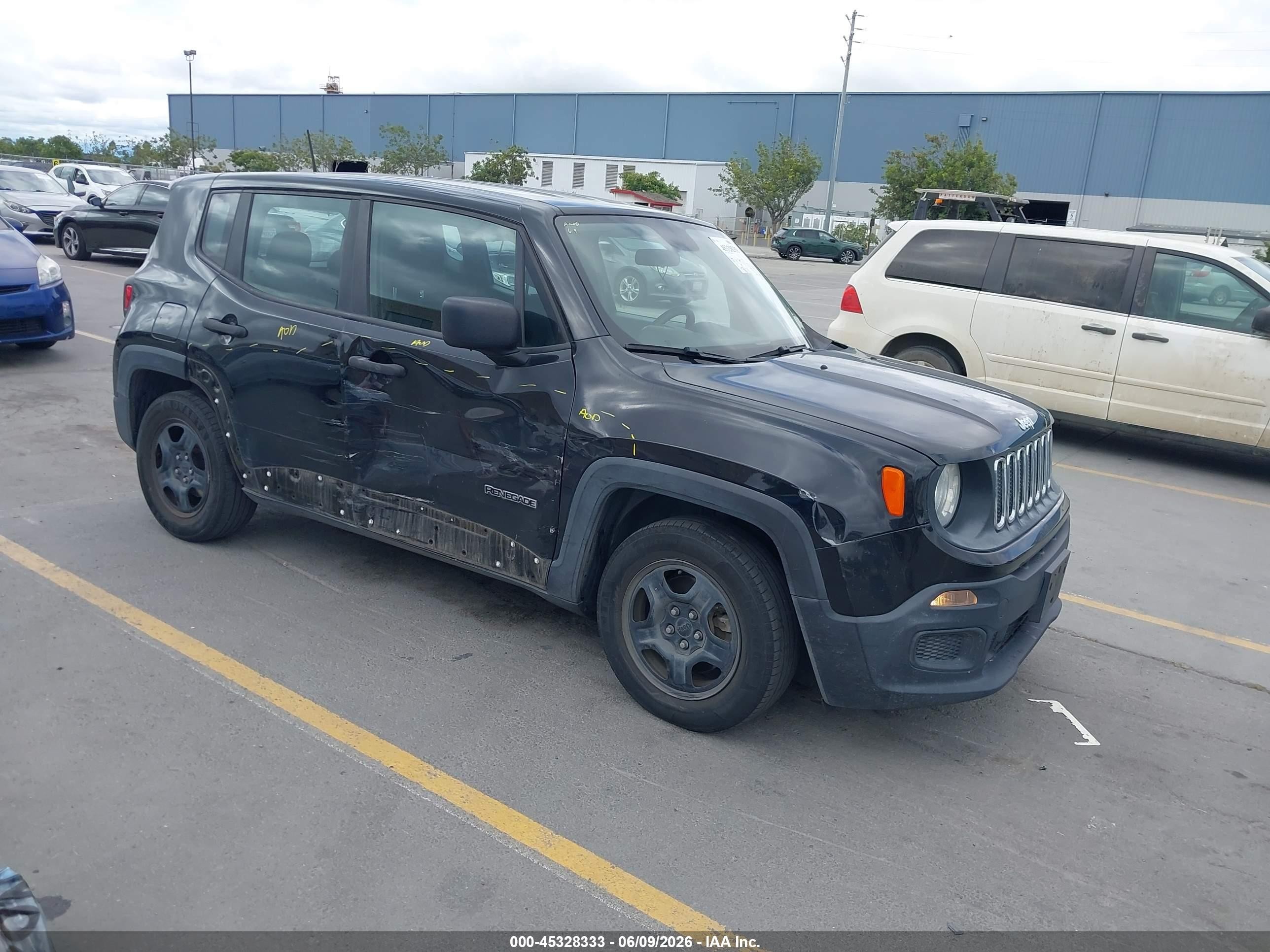 2017 Jeep Renegade Sport Fwd Black vin: ZACCJAAB3HPE79200