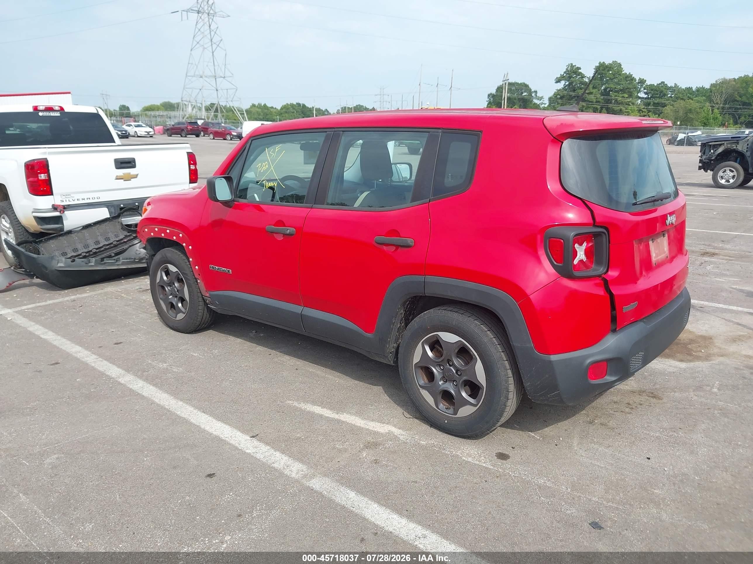 2015 Jeep Renegade Sport Red vin: ZACCJAAH4FPC13413