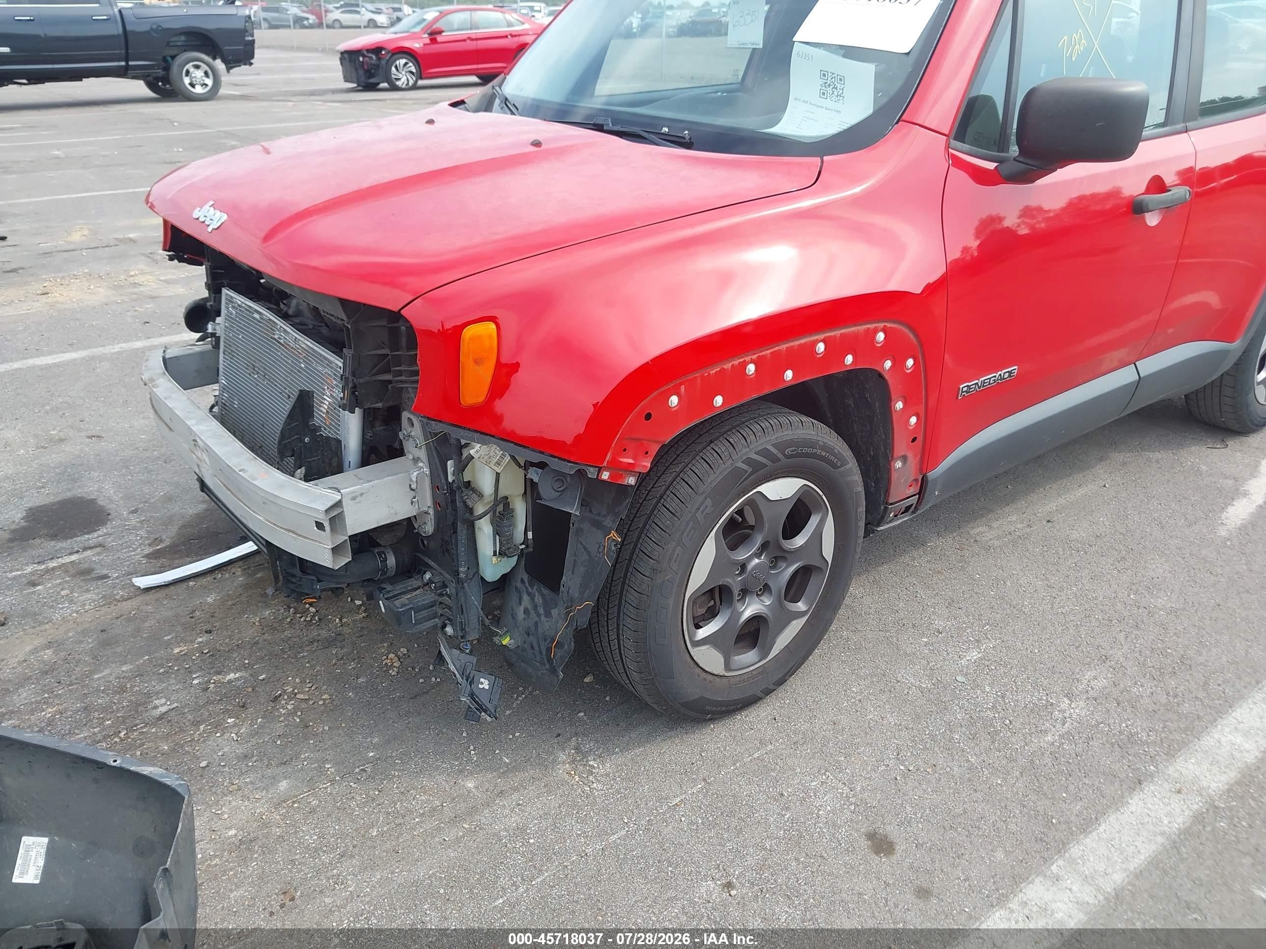 2015 Jeep Renegade Sport Red vin: ZACCJAAH4FPC13413