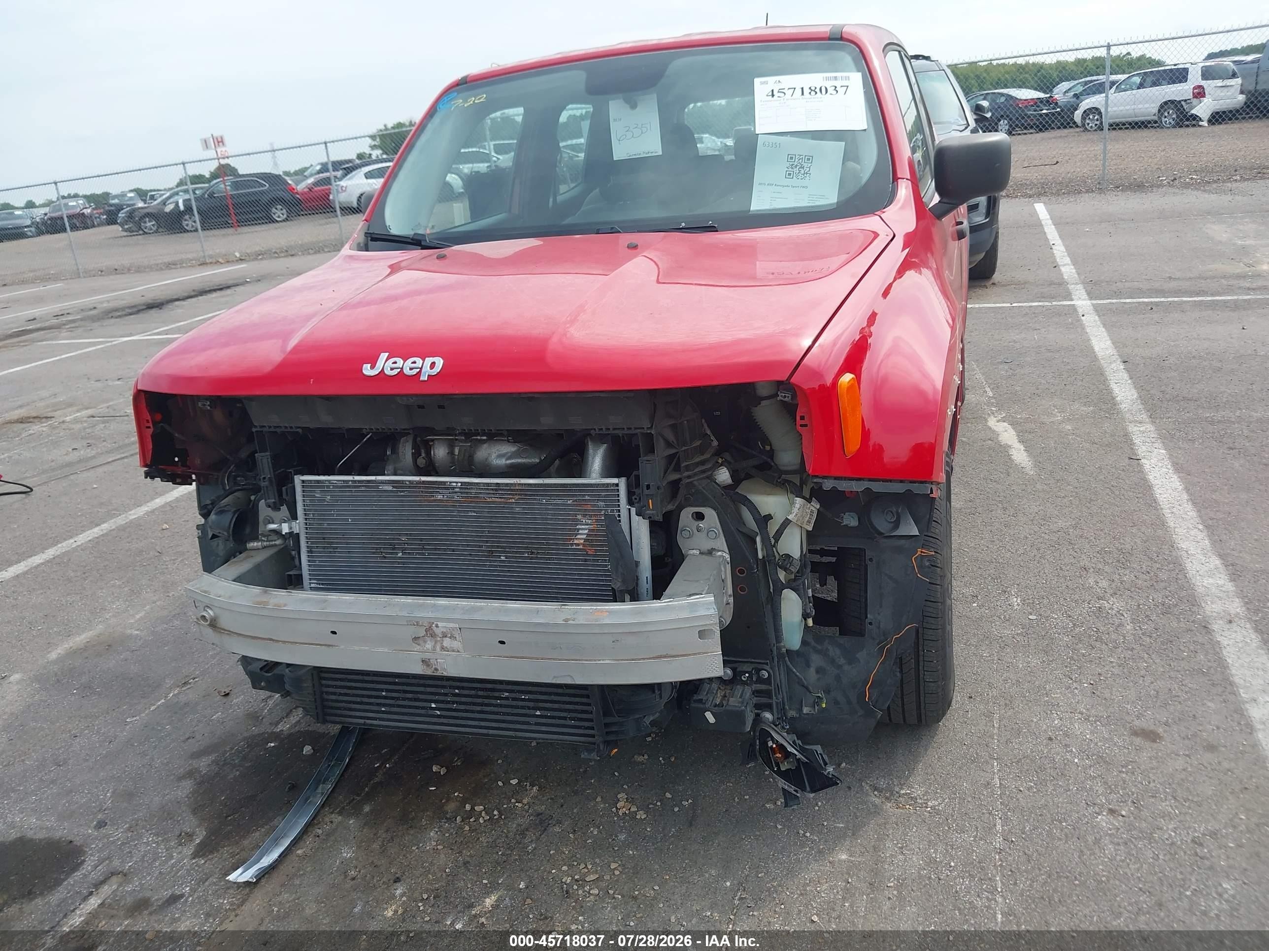 2015 Jeep Renegade Sport Red vin: ZACCJAAH4FPC13413