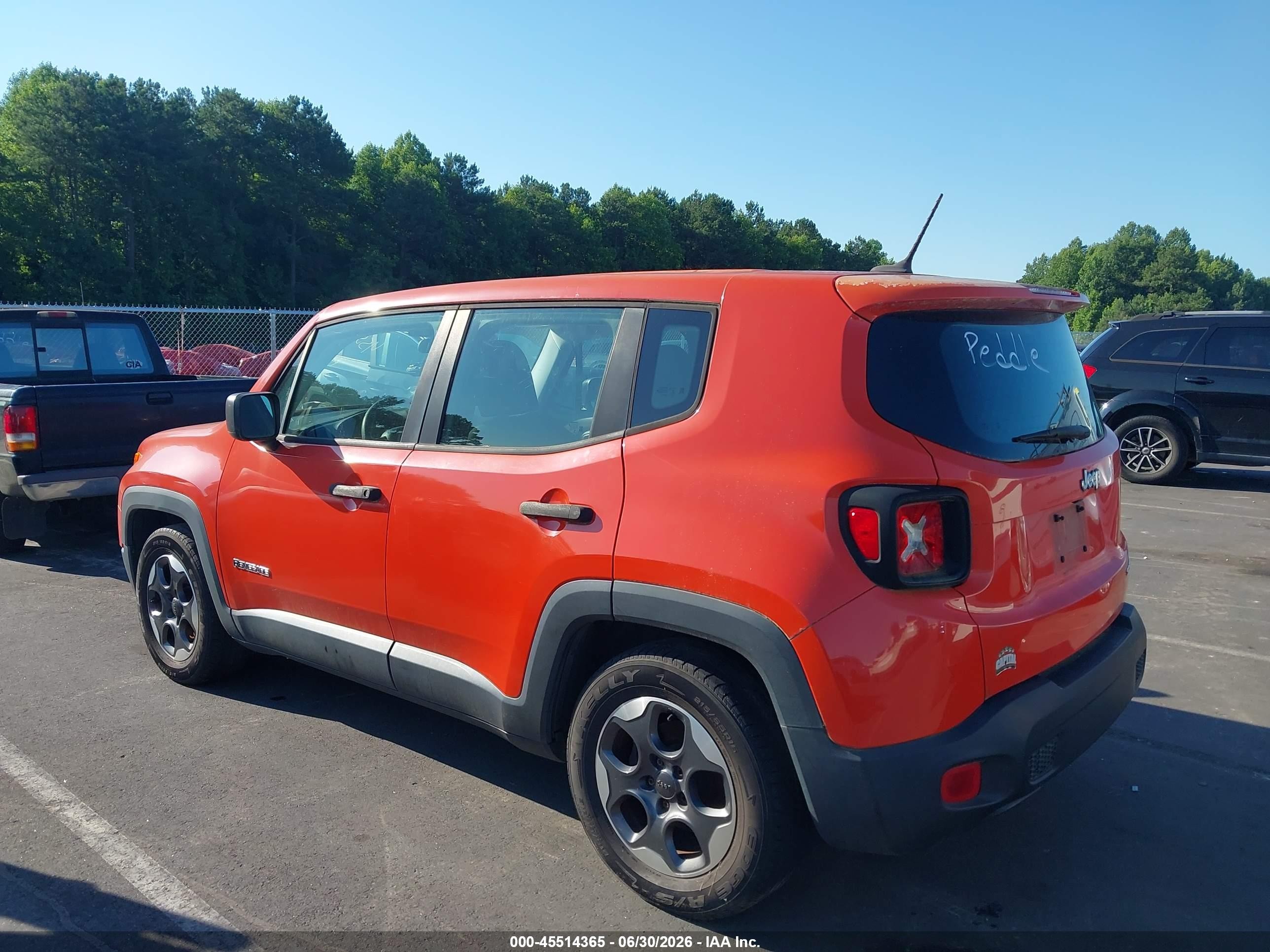 2015 Jeep Renegade Sport Orange vin: ZACCJAAH4FPC30986