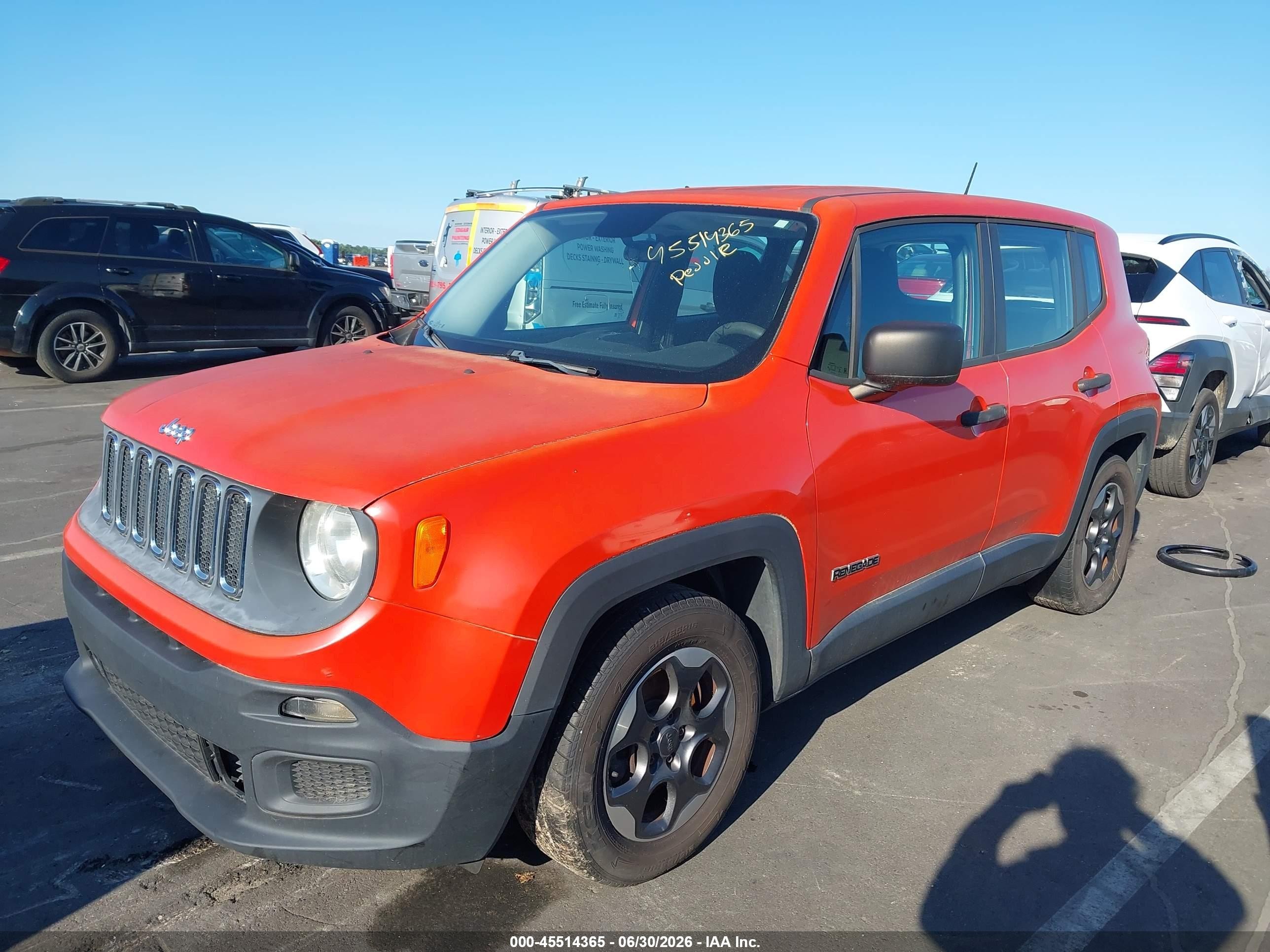 2015 Jeep Renegade Sport Orange vin: ZACCJAAH4FPC30986