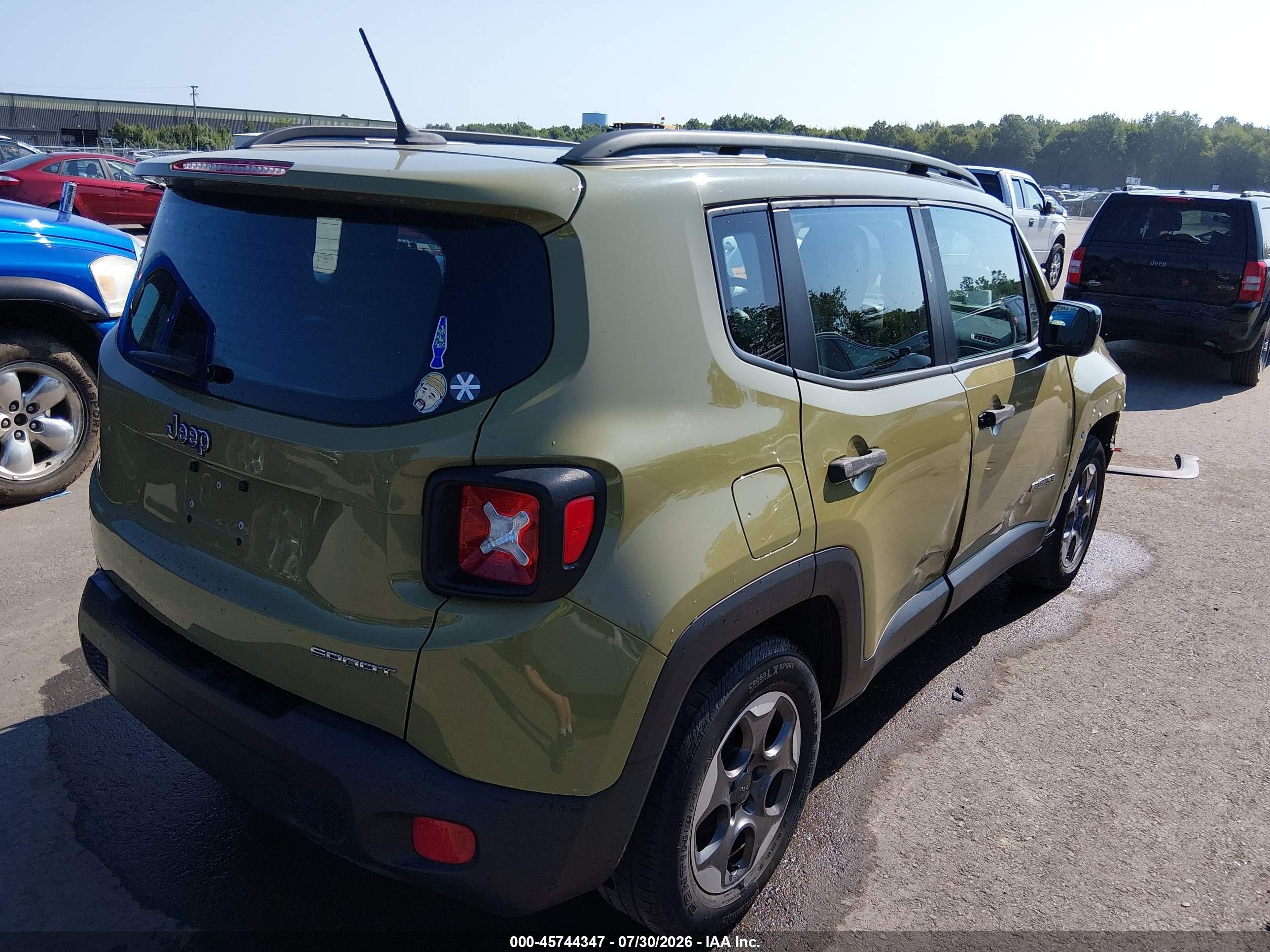 2015 Jeep Renegade Sport Green vin: ZACCJAAH6FPC03322