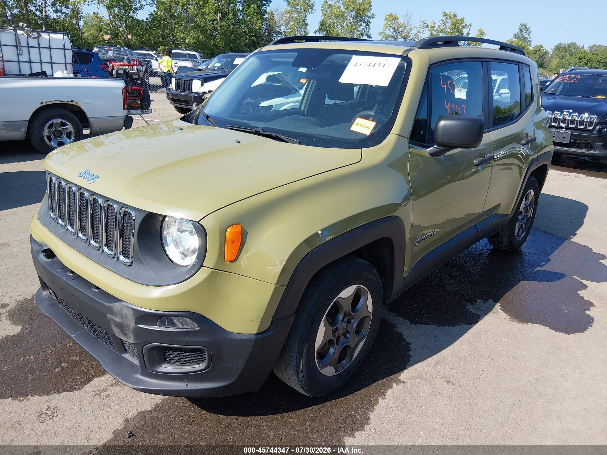2015 Jeep Renegade Sport Green vin: ZACCJAAH6FPC03322