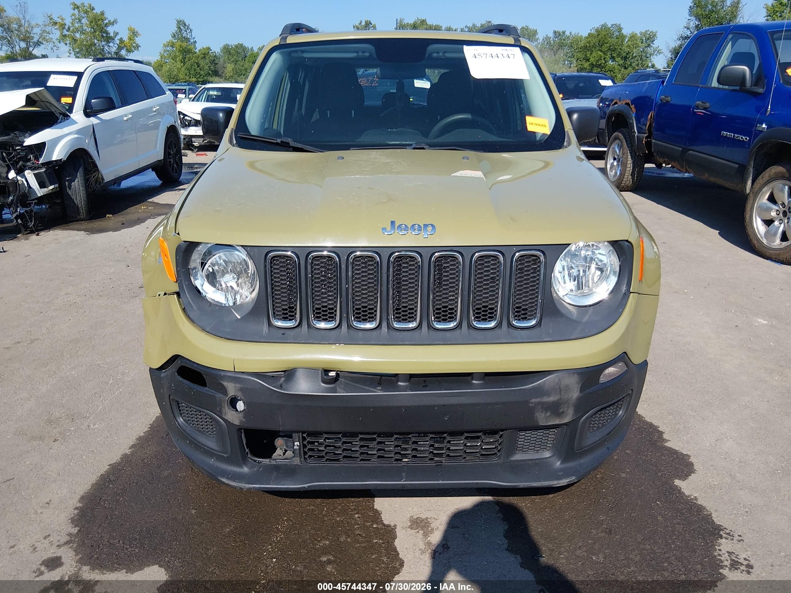 2015 Jeep Renegade Sport Green vin: ZACCJAAH6FPC03322