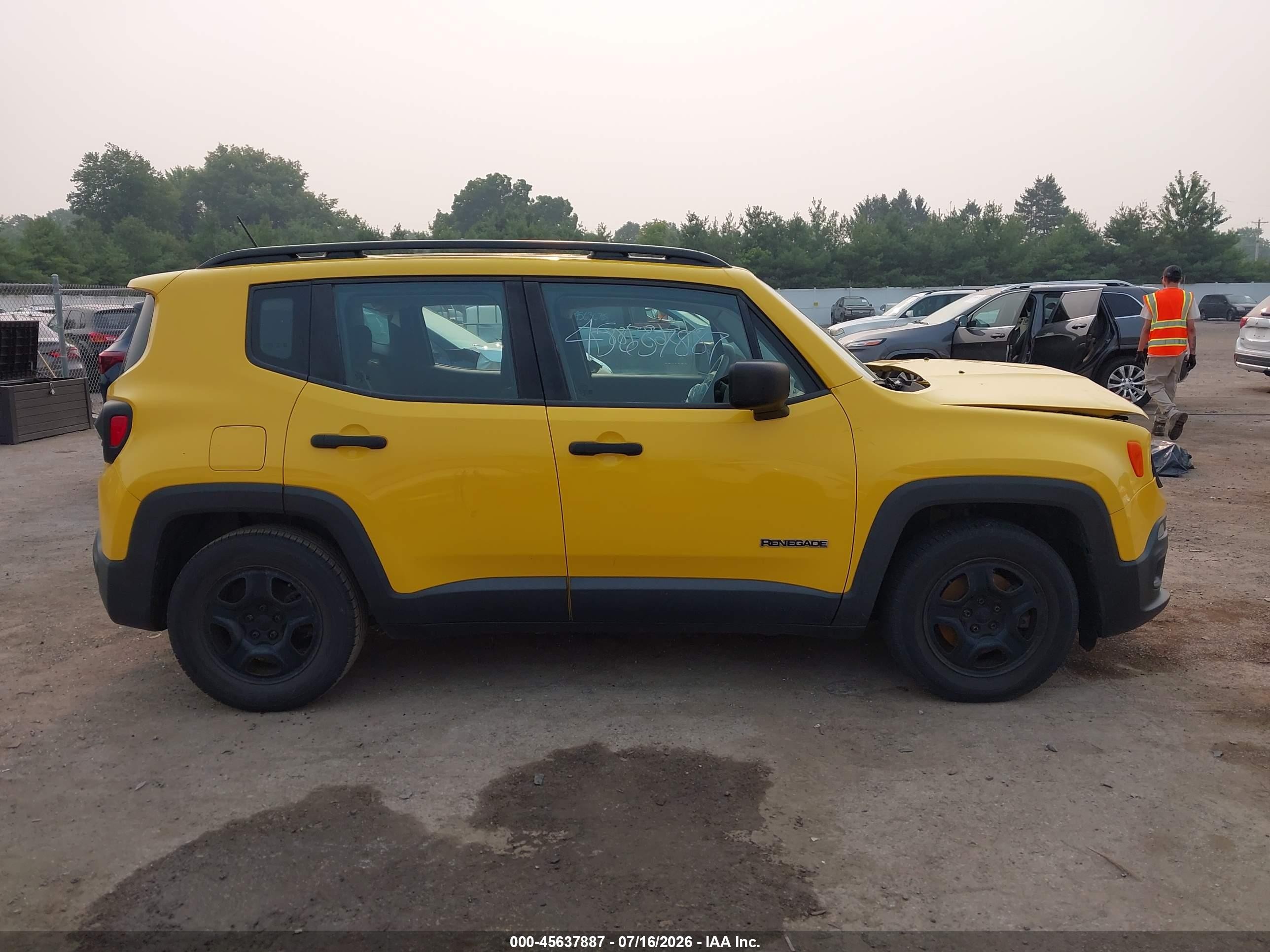 2015 Jeep Renegade Sport Yellow vin: ZACCJAAT0FPB56065
