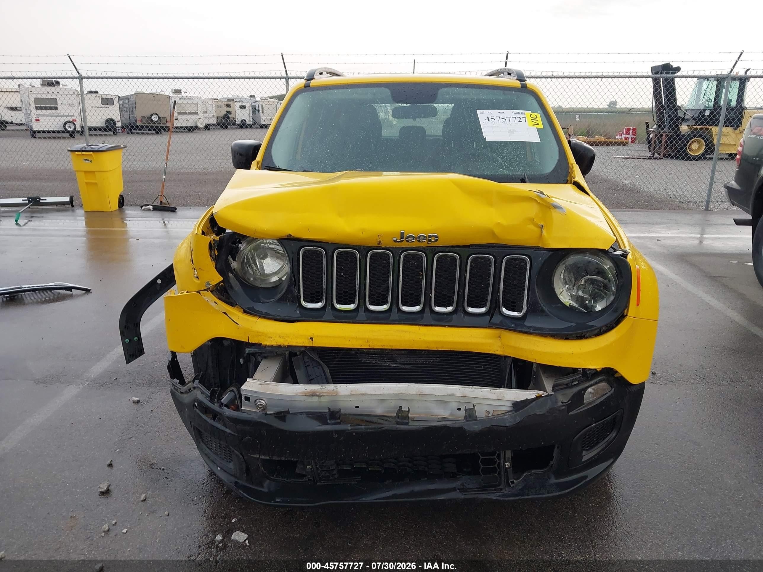2016 Jeep Renegade Sport Yellow vin: ZACCJAAT0GPD14955