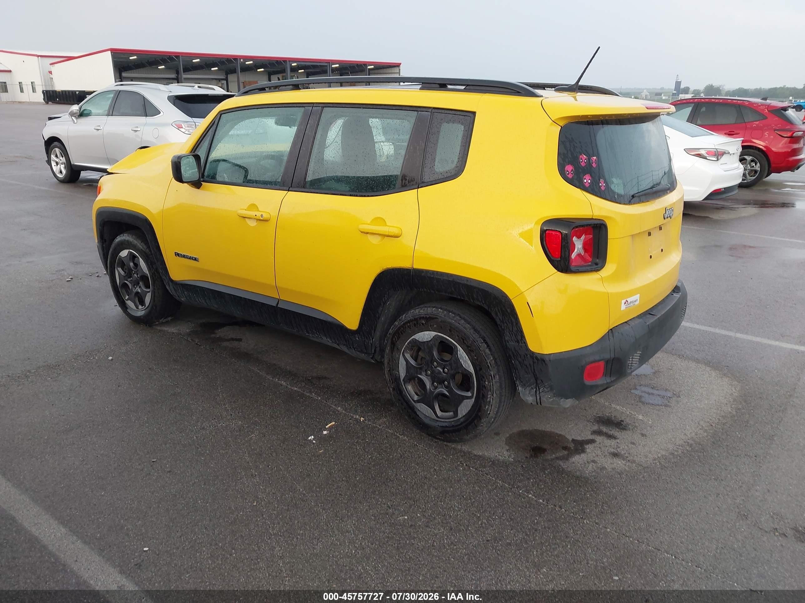 2016 Jeep Renegade Sport Yellow vin: ZACCJAAT0GPD14955