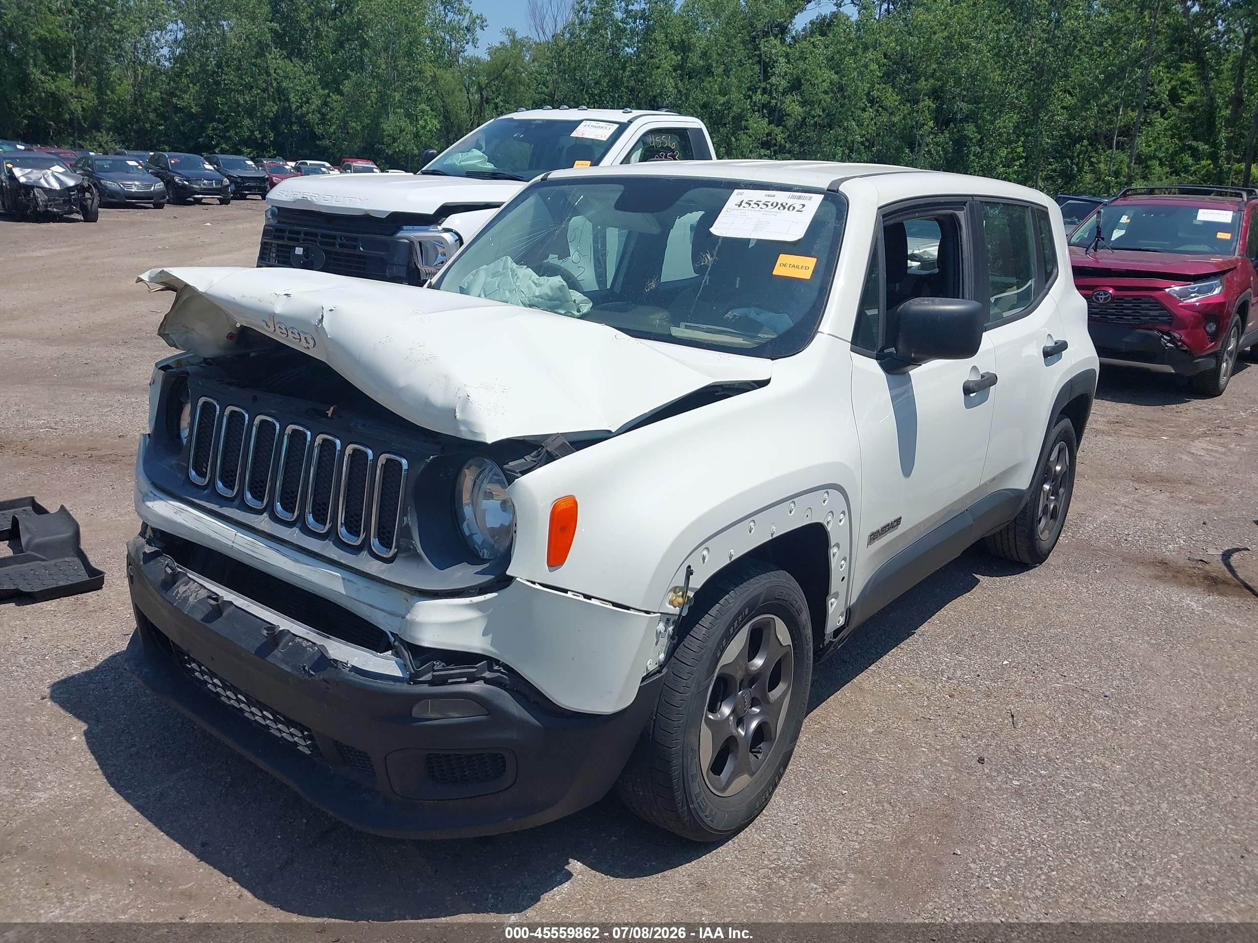 2015 Jeep Renegade Sport White vin: ZACCJAAT7FPC06427