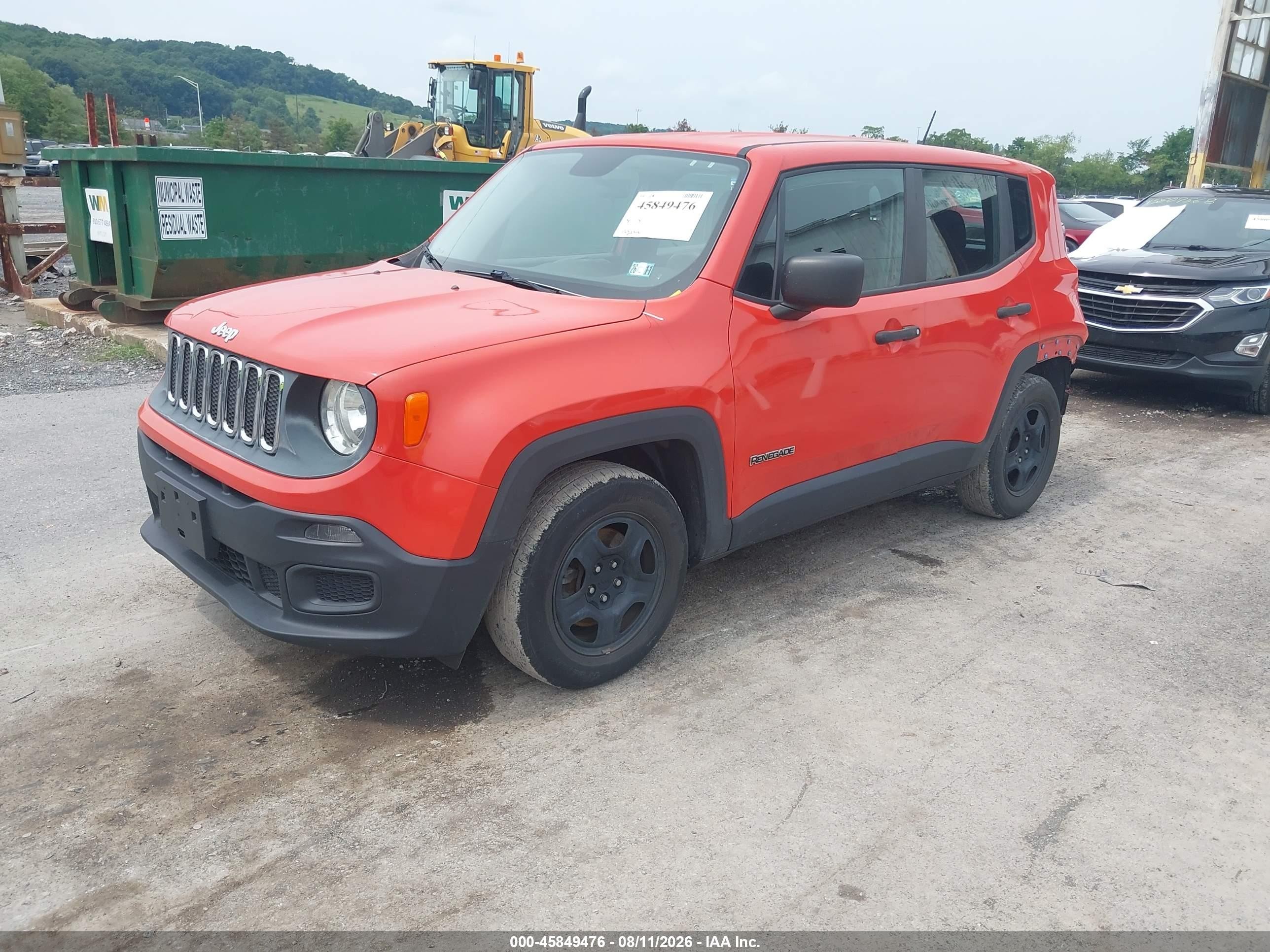 2016 Jeep Renegade Sport Orange vin: ZACCJAAW5GPC94146