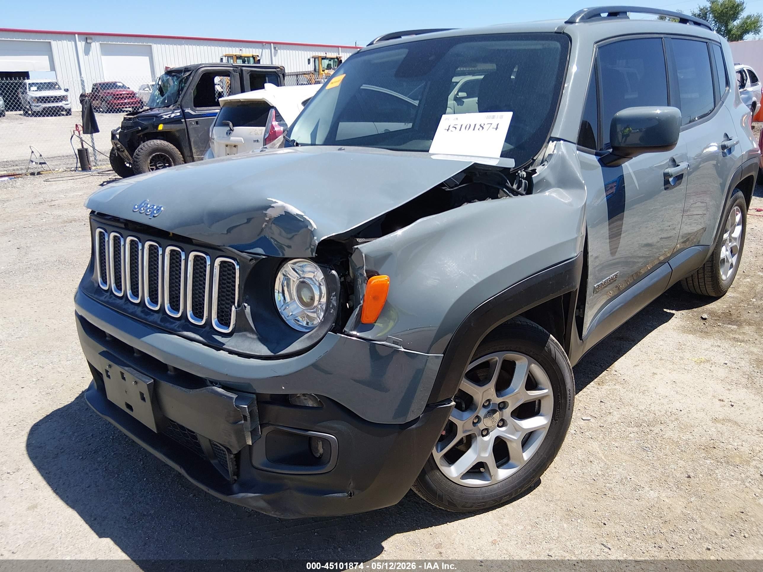 2017 Jeep Renegade Latitude Fwd Gray vin: ZACCJABB2HPG13600
