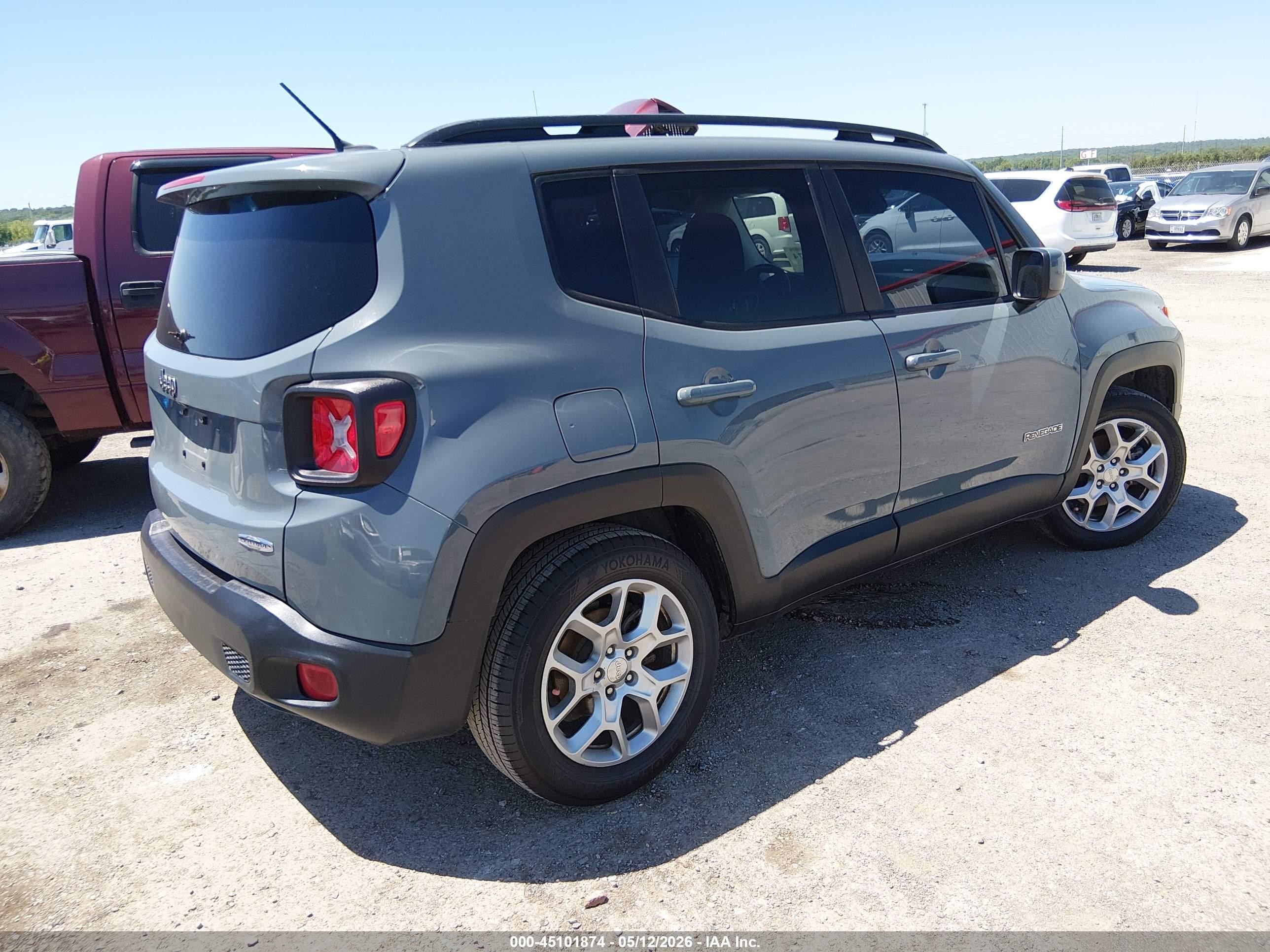 2017 Jeep Renegade Latitude Fwd Gray vin: ZACCJABB2HPG13600