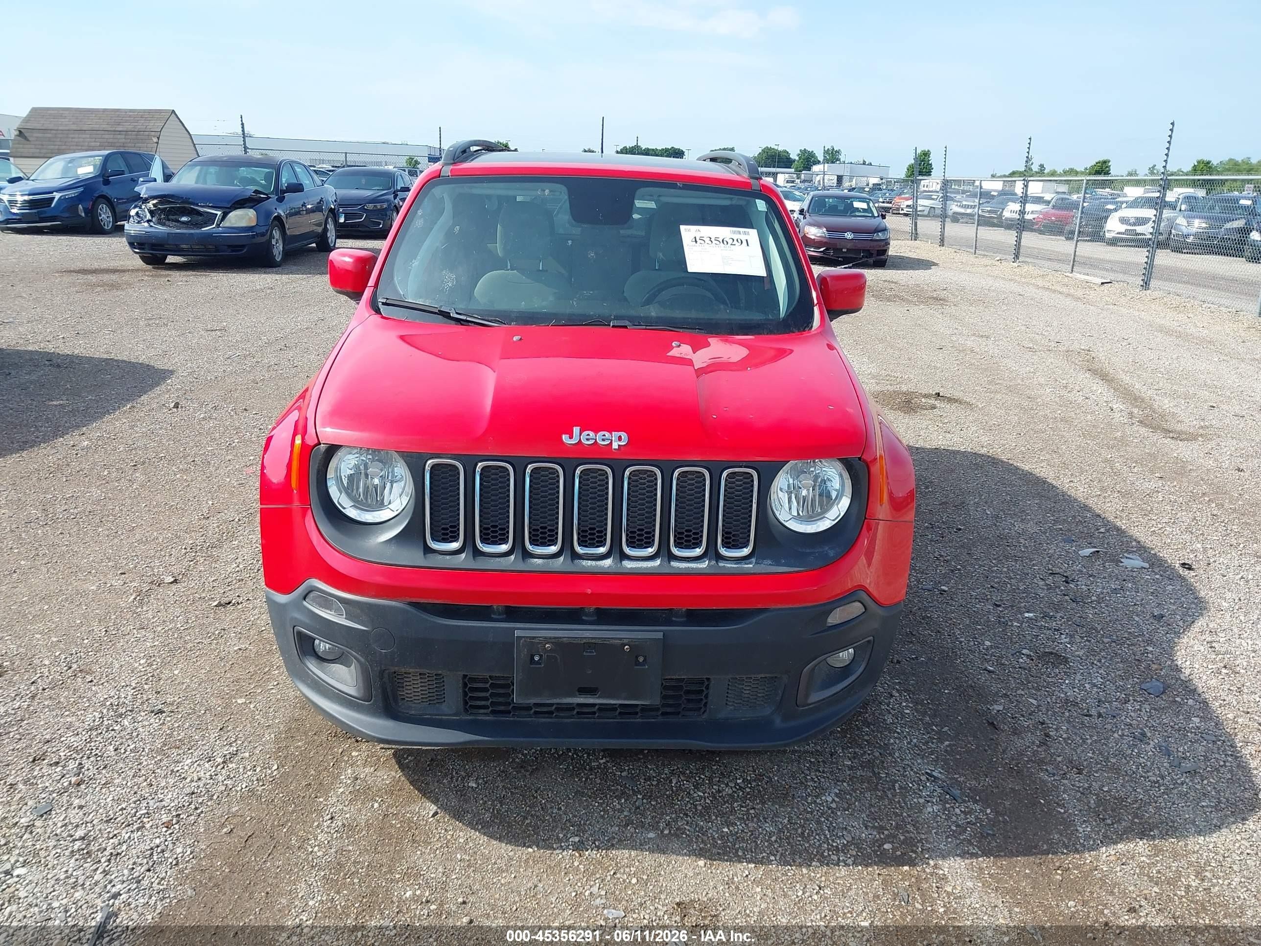 2018 Jeep Renegade Latitude Fwd Red vin: ZACCJABB2JPH02492