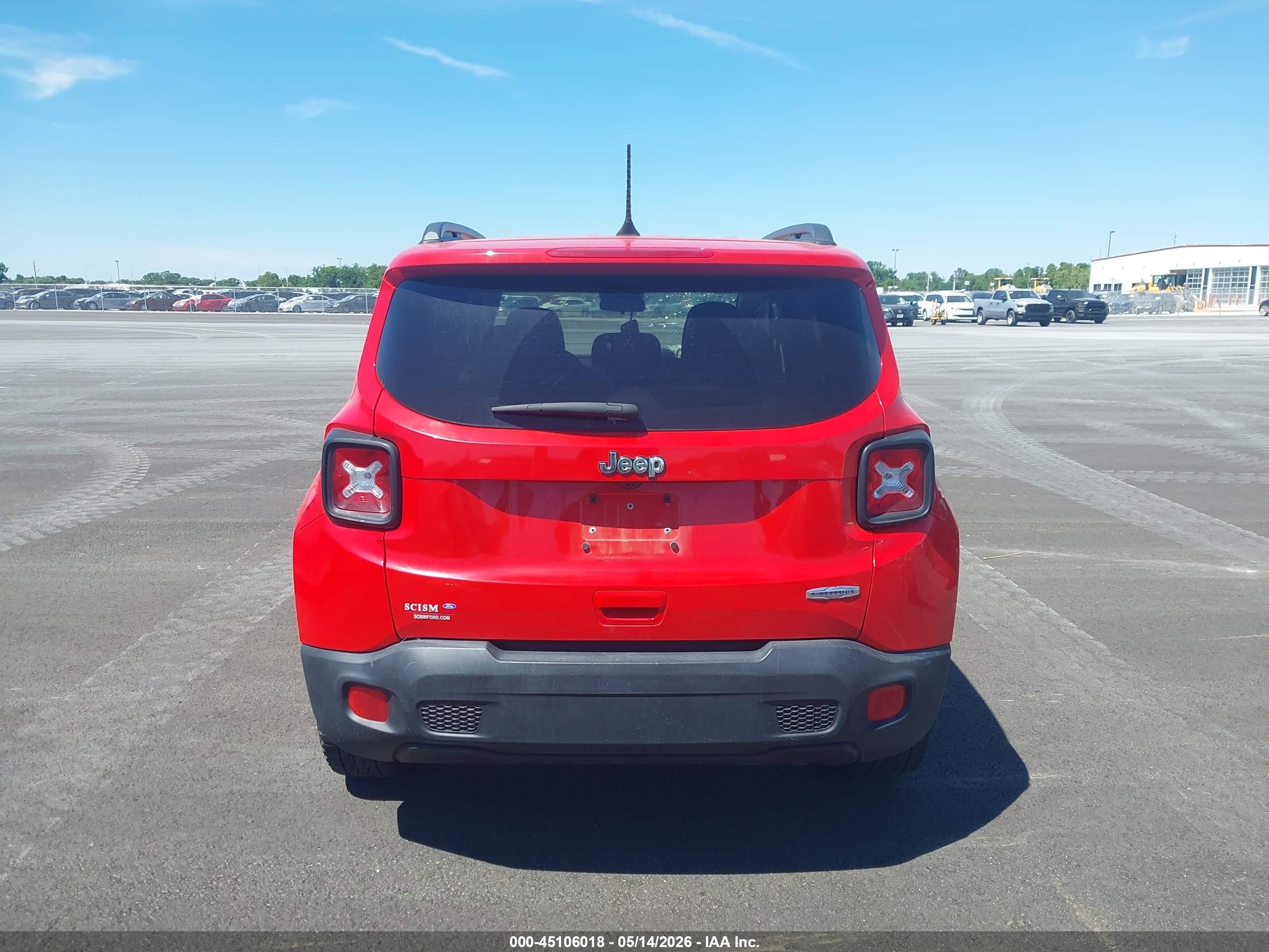 2018 Jeep Renegade Latitude Fwd Red vin: ZACCJABB3JPH46811